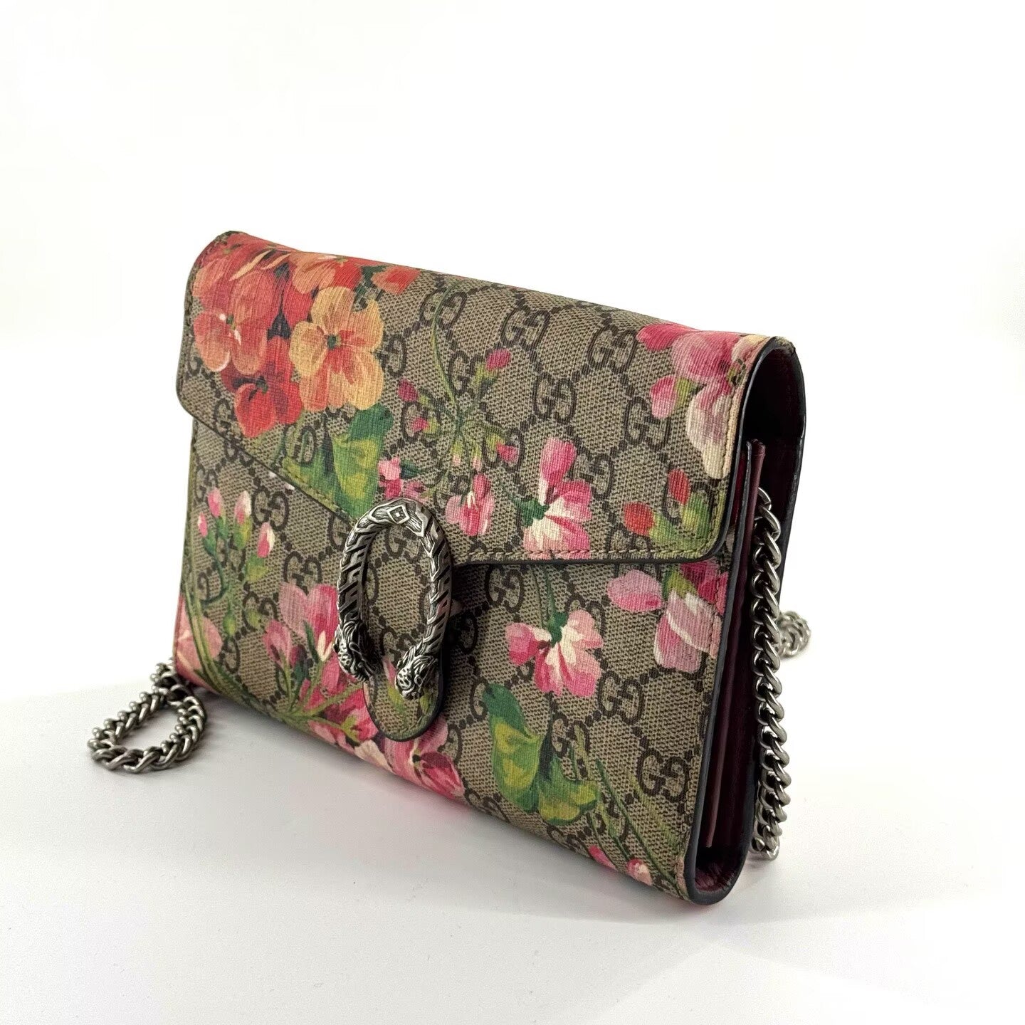Gucci - Dionysus Floral Chain Wallet - GG Supreme coated canvas with leather trim - Multicolour - (Mini)