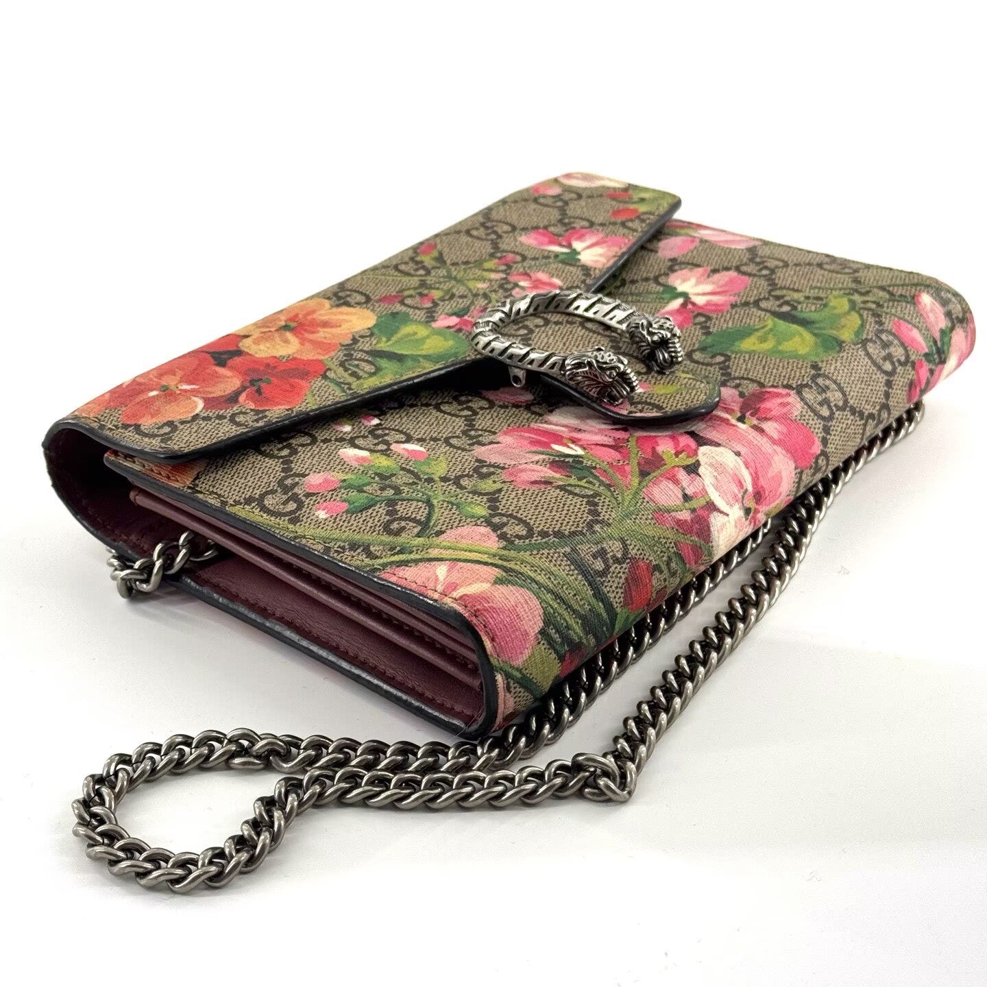 Gucci - Dionysus Floral Chain Wallet - GG Supreme coated canvas with leather trim - Multicolour - (Mini)