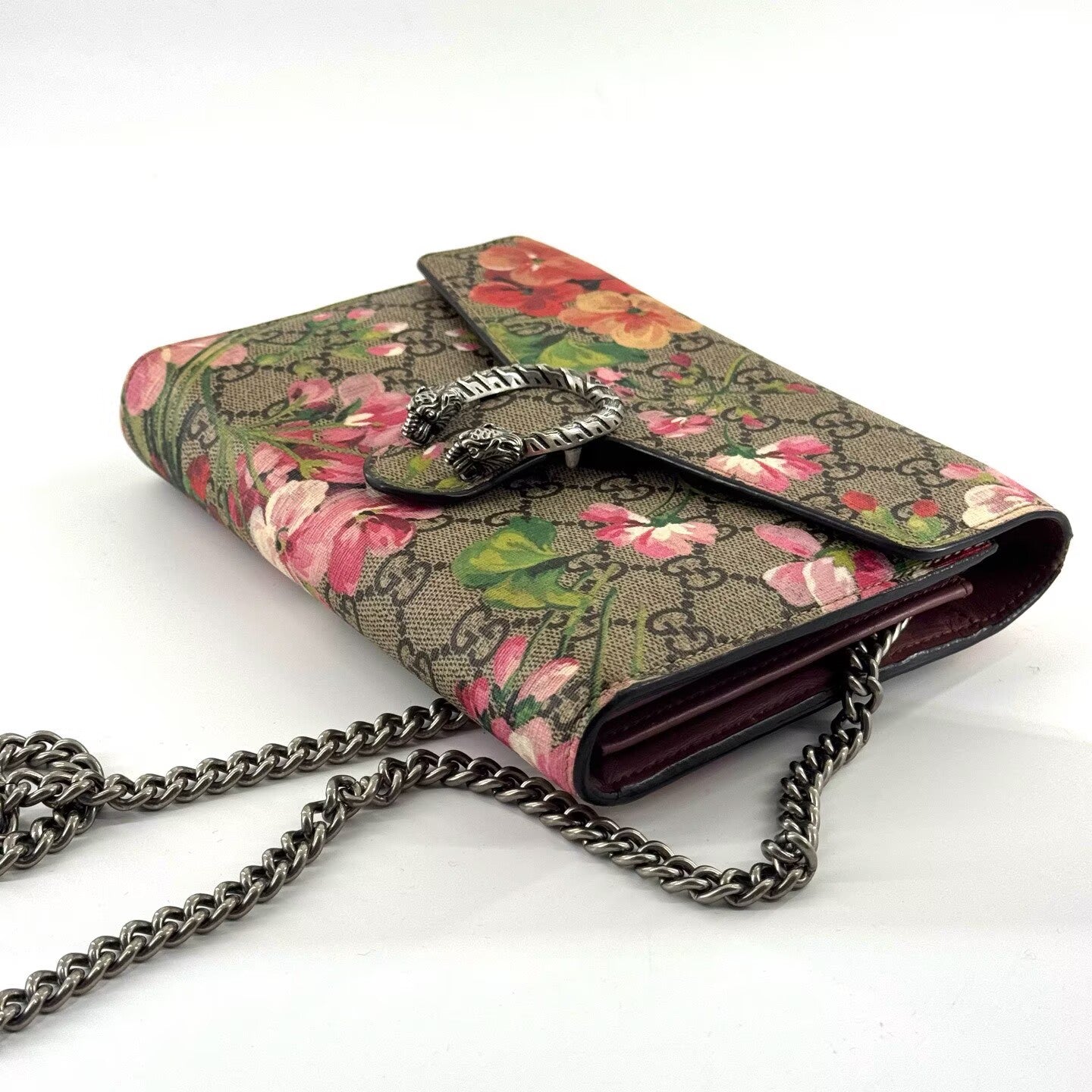 Gucci - Dionysus Floral Chain Wallet - GG Supreme coated canvas with leather trim - Multicolour - (Mini)