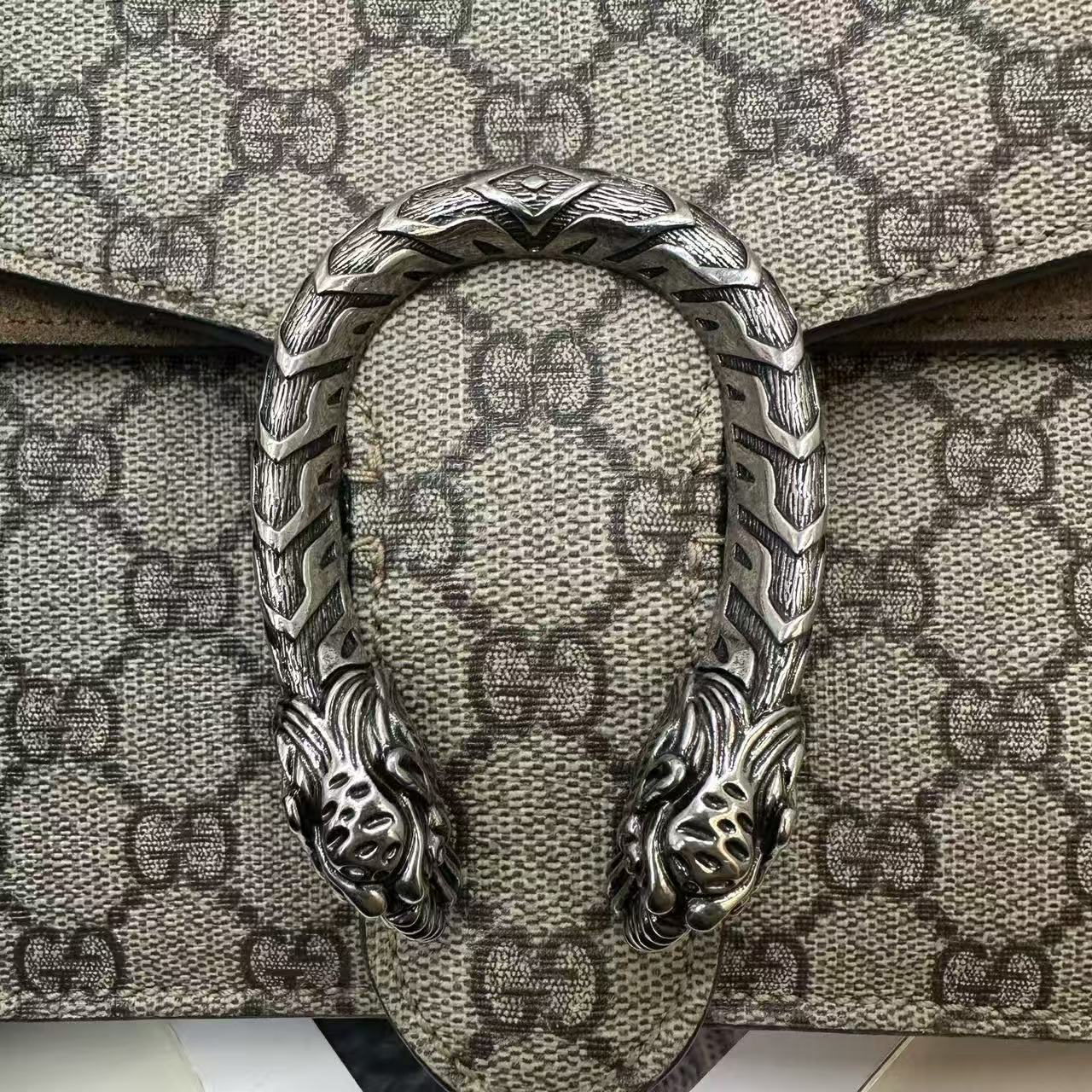 Gucci - Dionysus - GG Supreme canvas and Suede - Camel with brown monogram and antiqued silver-tone hardware - (medium)