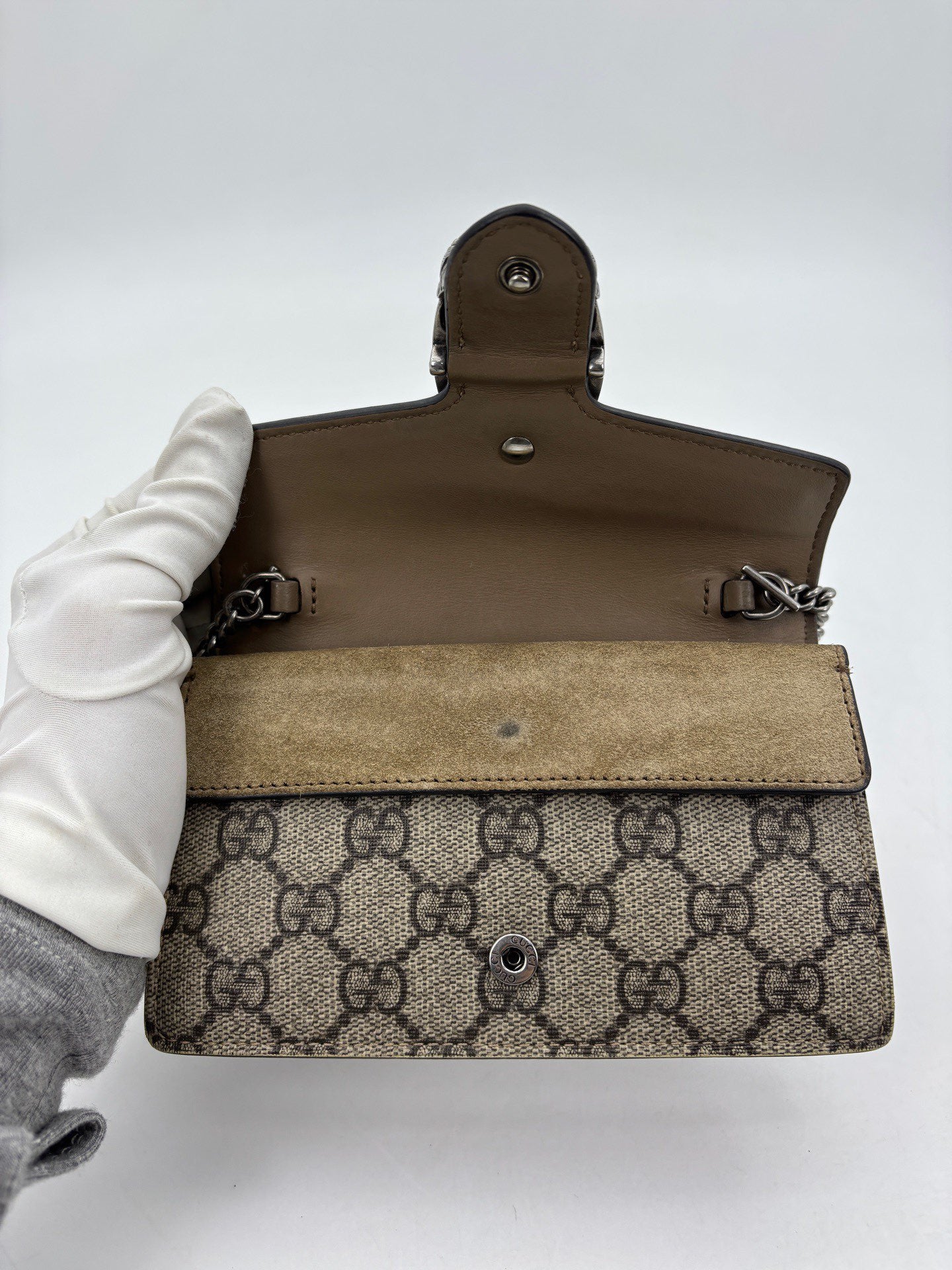 Gucci - Dionysus - GG Supreme canvas with suede and leather trim - Beige and Brown with antique silver-tone hardware - (mini)