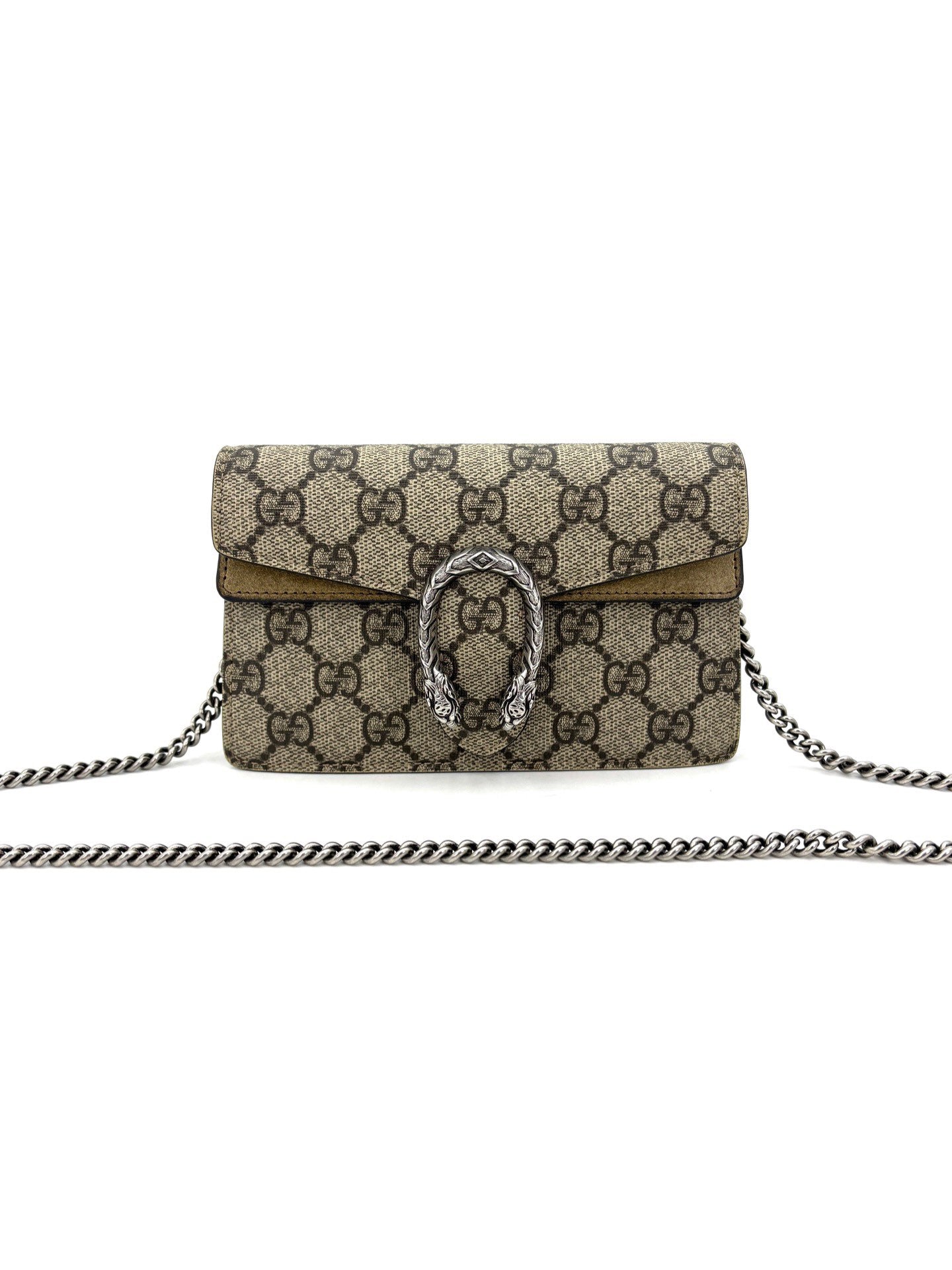 Gucci - Dionysus - GG Supreme canvas with suede and leather trim - Beige and Brown with antique silver-tone hardware - (mini)