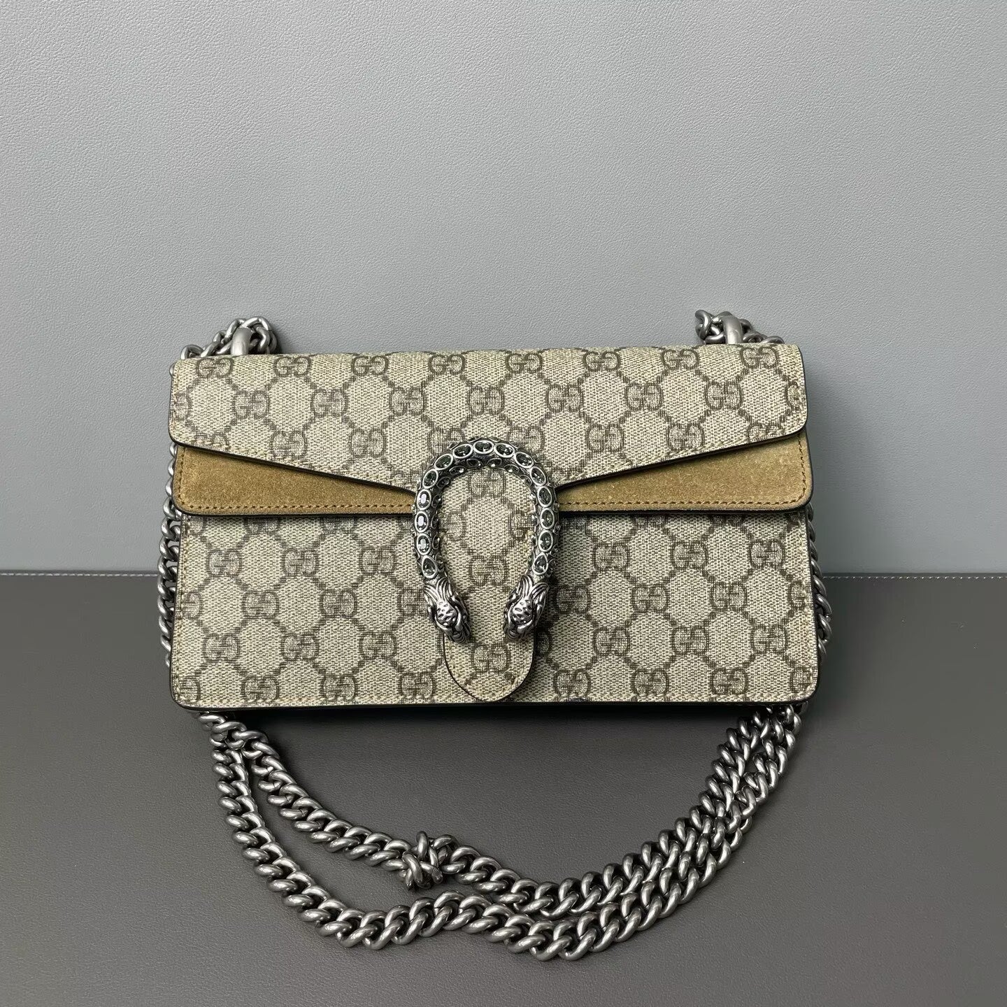 Gucci - Dionysus - GG Supreme canvas with suede and leather trim - Beige and Camel - (Mini)