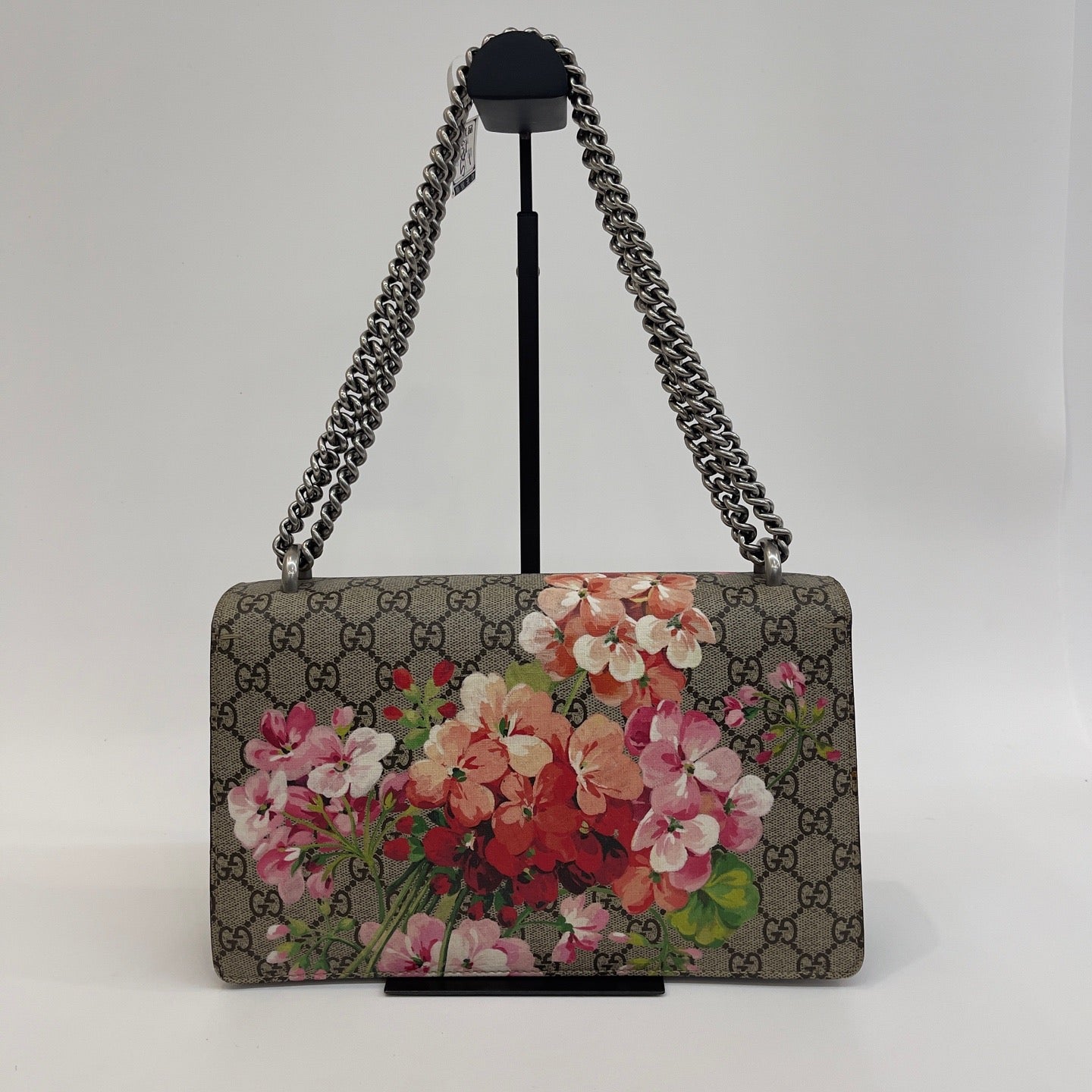 Gucci - Dionysus - GG Supreme canvas with suede and leather trim - Beige/Ebony with Multicolour Floral Print and Burgundy accents - (Medium)