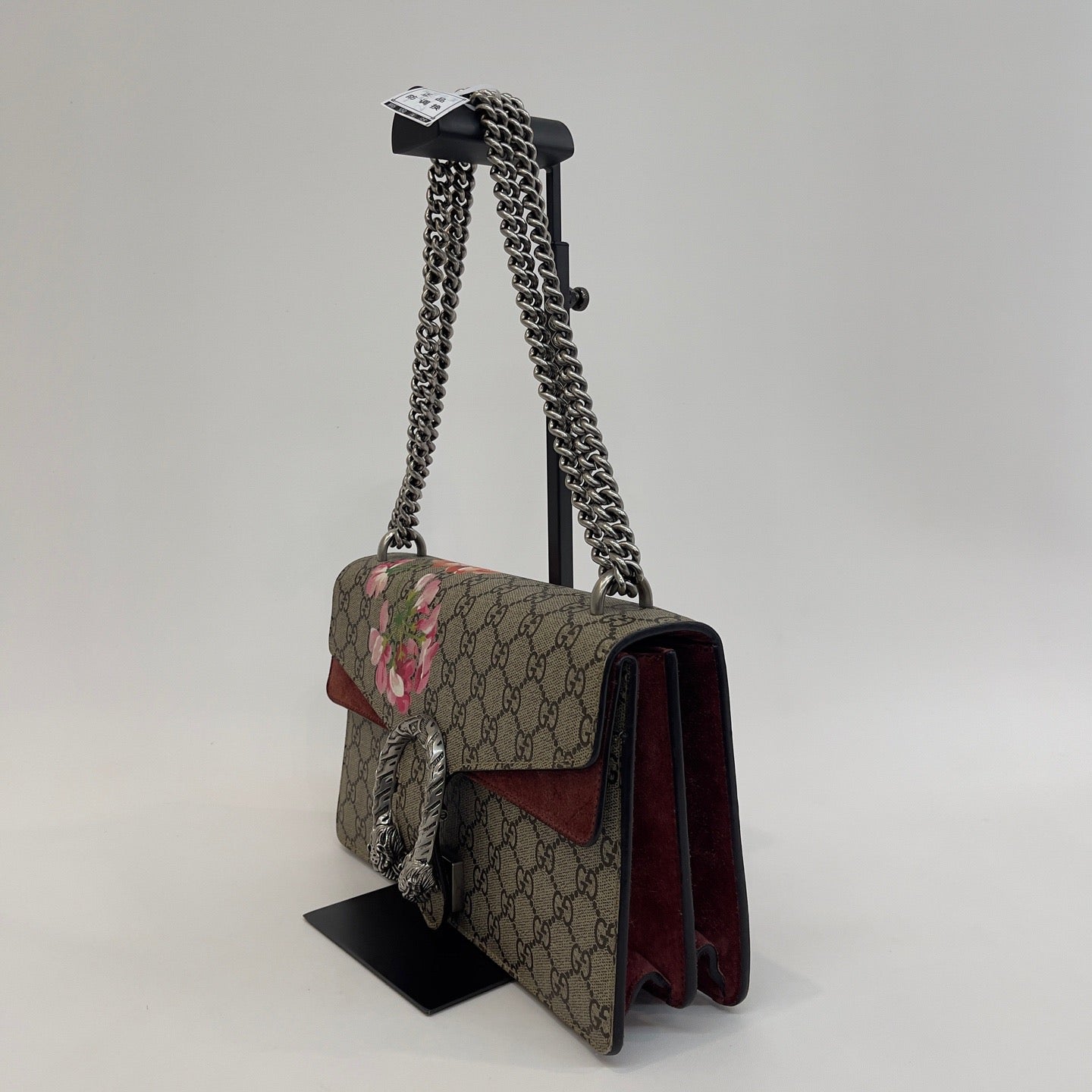 Gucci - Dionysus - GG Supreme canvas with suede and leather trim - Beige/Ebony with Multicolour Floral Print and Burgundy accents - (Medium)