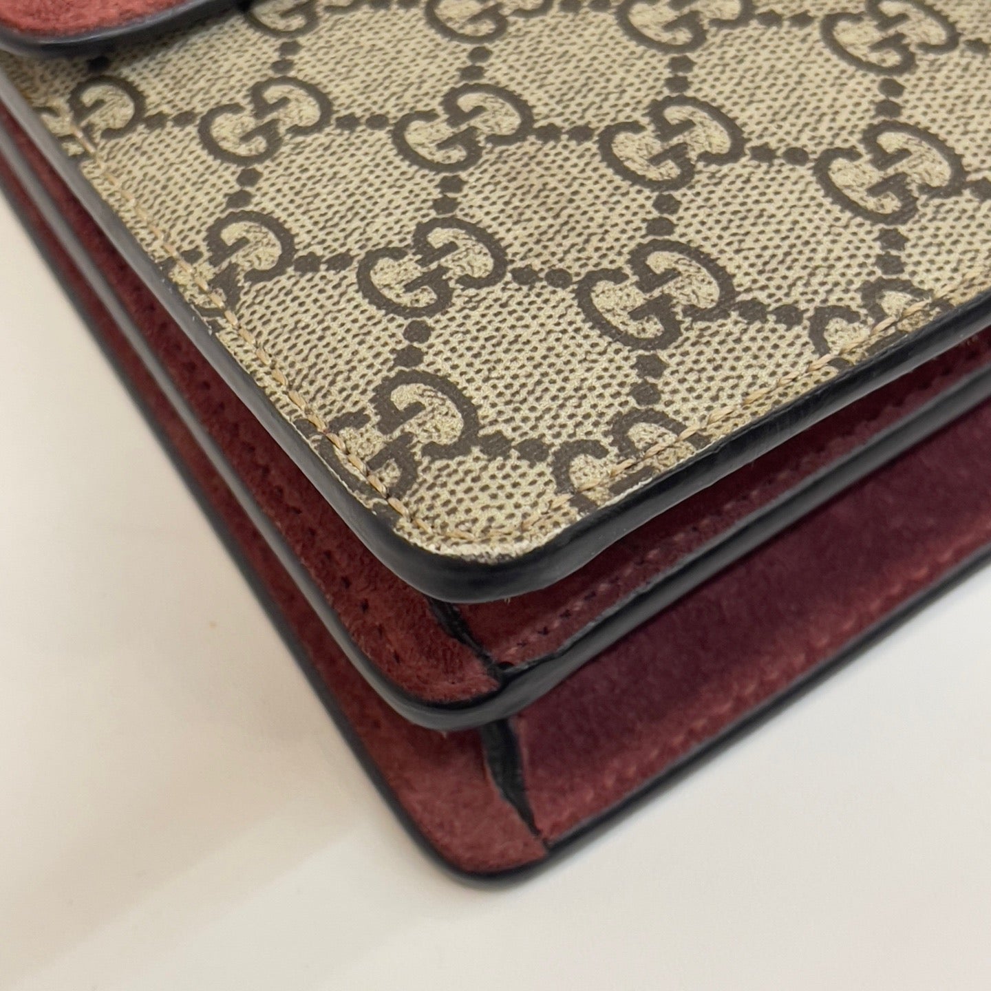 Gucci - Dionysus - GG Supreme canvas with suede and leather trim - Beige/Ebony with Multicolour Floral Print and Burgundy accents - (Medium)