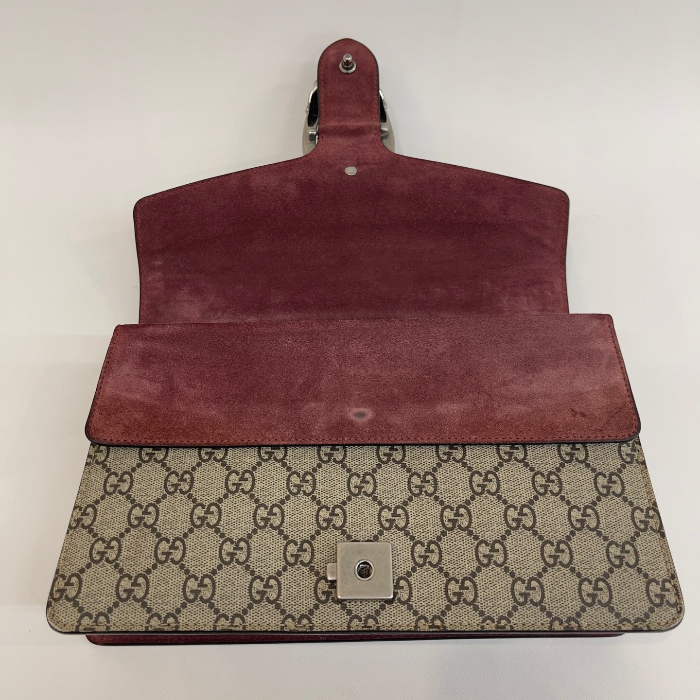 Gucci - Dionysus - GG Supreme canvas with suede and leather trim - Beige/Ebony with Multicolour Floral Print and Burgundy accents - (Medium)