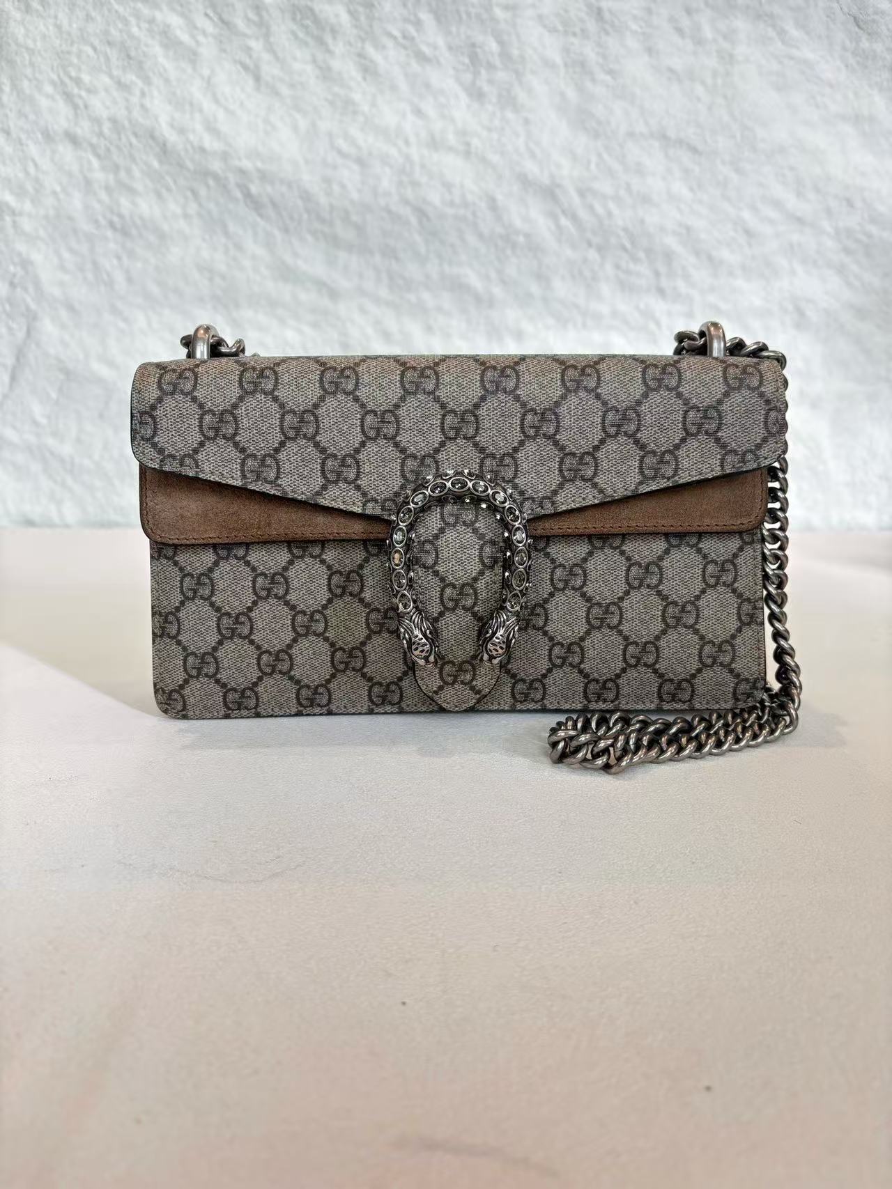 Gucci - Dionysus - GG Supreme canvas with suede trim - Beige and Brown - (small)