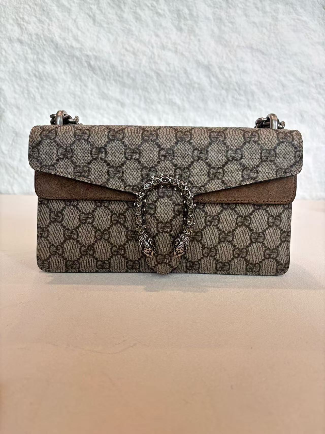 Gucci - Dionysus - GG Supreme canvas with suede trim - Beige and Brown - (small)