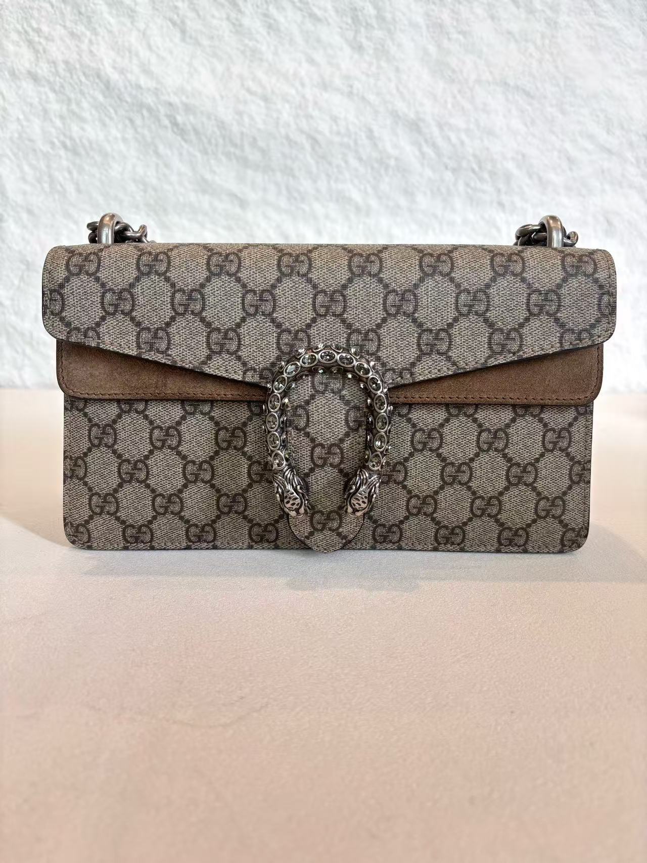 Gucci - Dionysus - GG Supreme canvas with suede trim - Beige and Brown - (small)