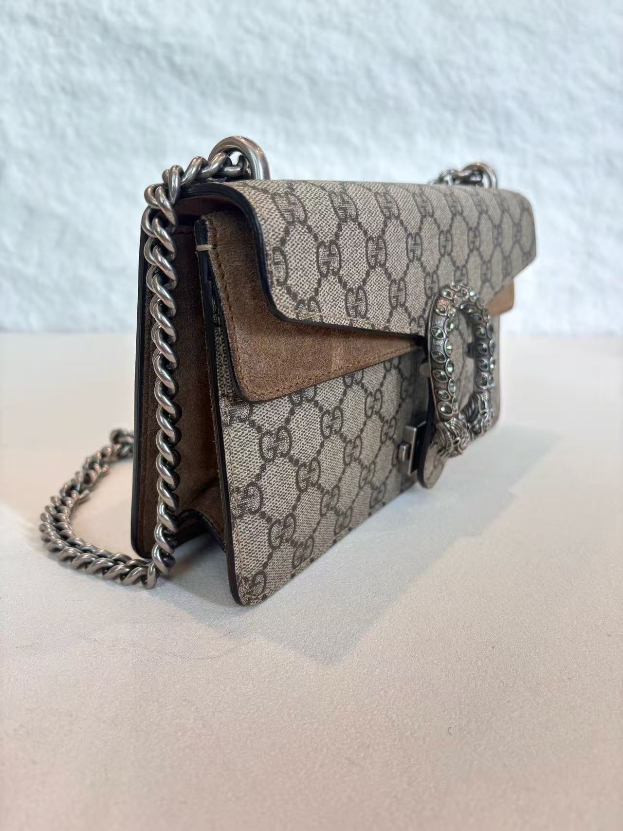 Gucci - Dionysus - GG Supreme canvas with suede trim - Beige and Brown - (small)
