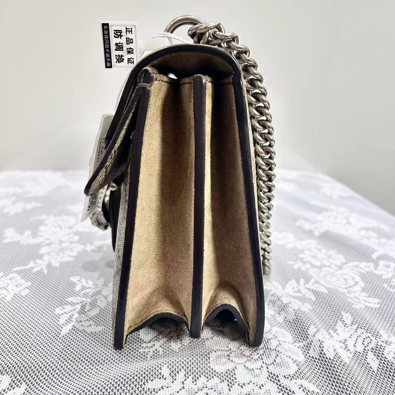 Gucci - Dionysus - GG Supreme canvas with suede trim - Beige GG Supreme canvas with Camel suede accents and silver-tone hardware - (Medium)