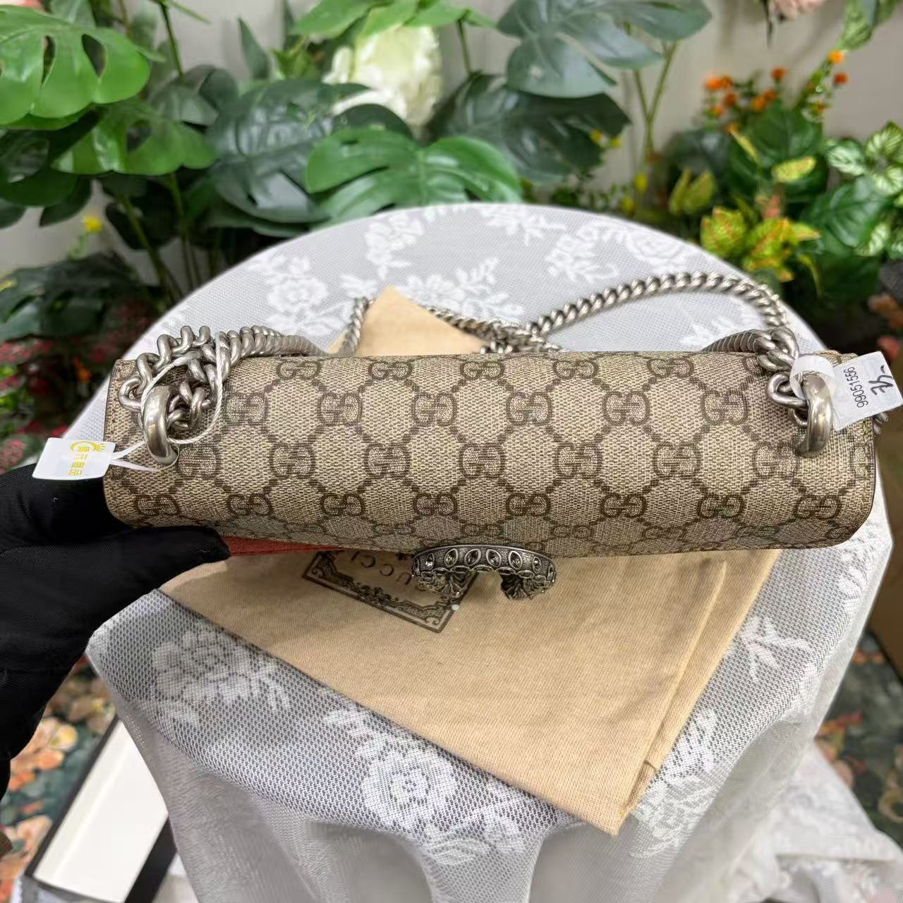 Gucci - Dionysus - GG Supreme coated canvas with red suede accents - Beige with red accents - (Small)