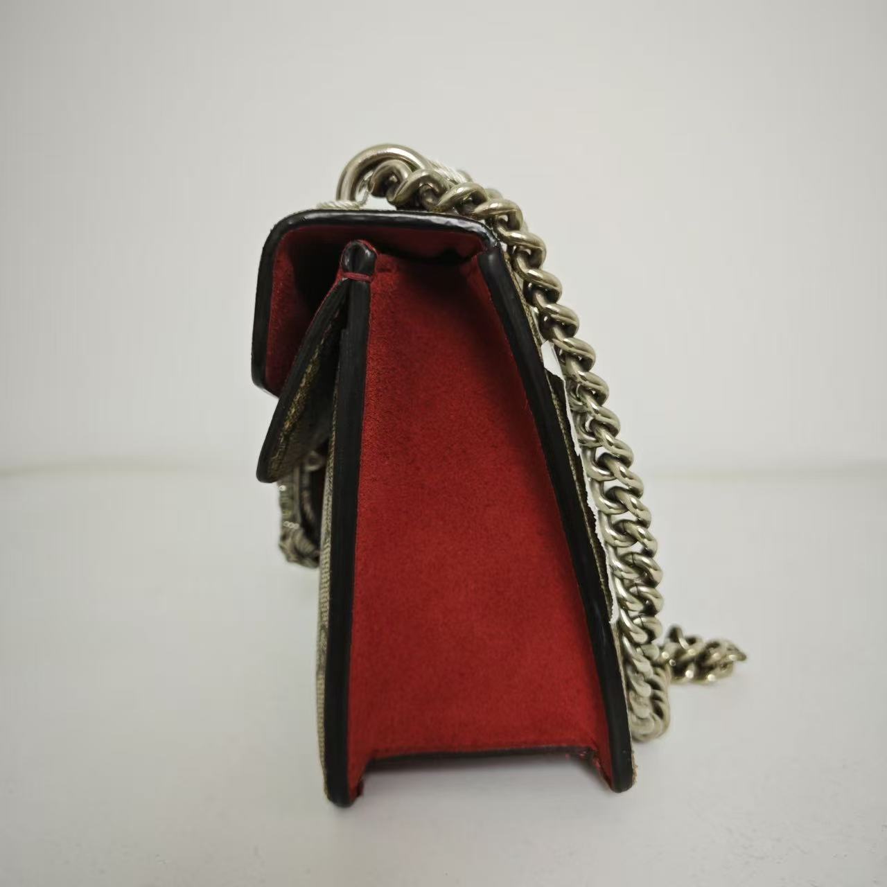 Gucci - Dionysus - GG Supreme coated canvas with suede accents - Beige and Red with Antiqued Silver-Tone Hardware - (Mini)