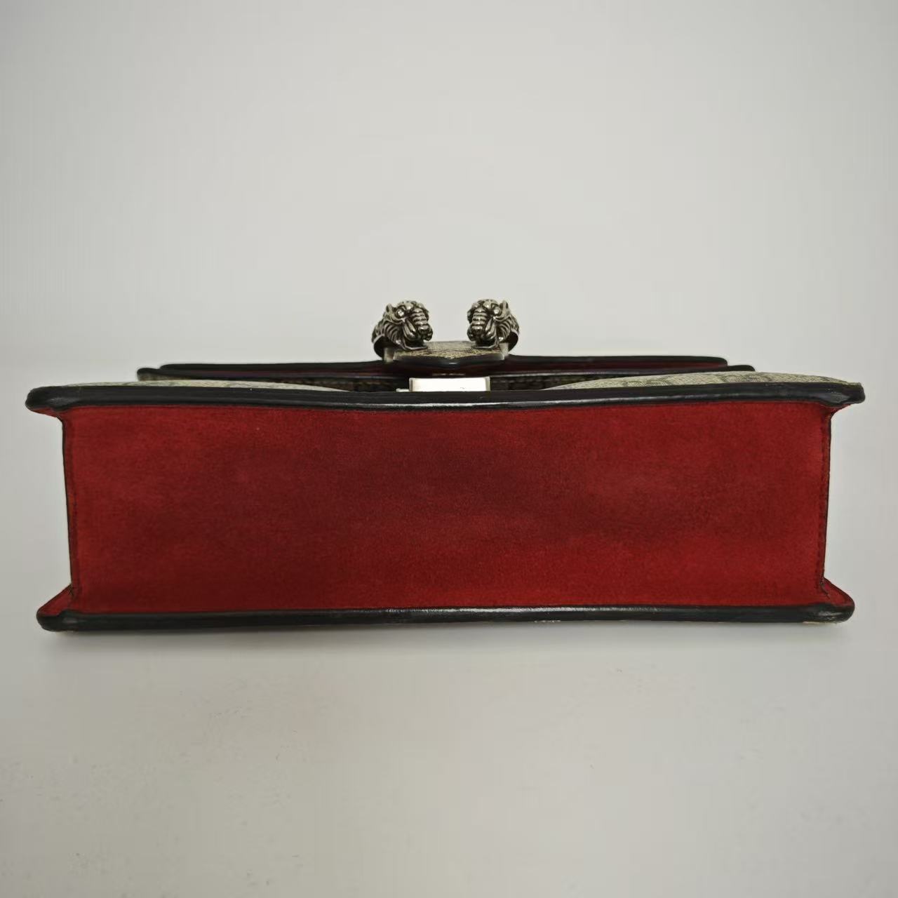 Gucci - Dionysus - GG Supreme coated canvas with suede accents - Beige and Red with Antiqued Silver-Tone Hardware - (Mini)