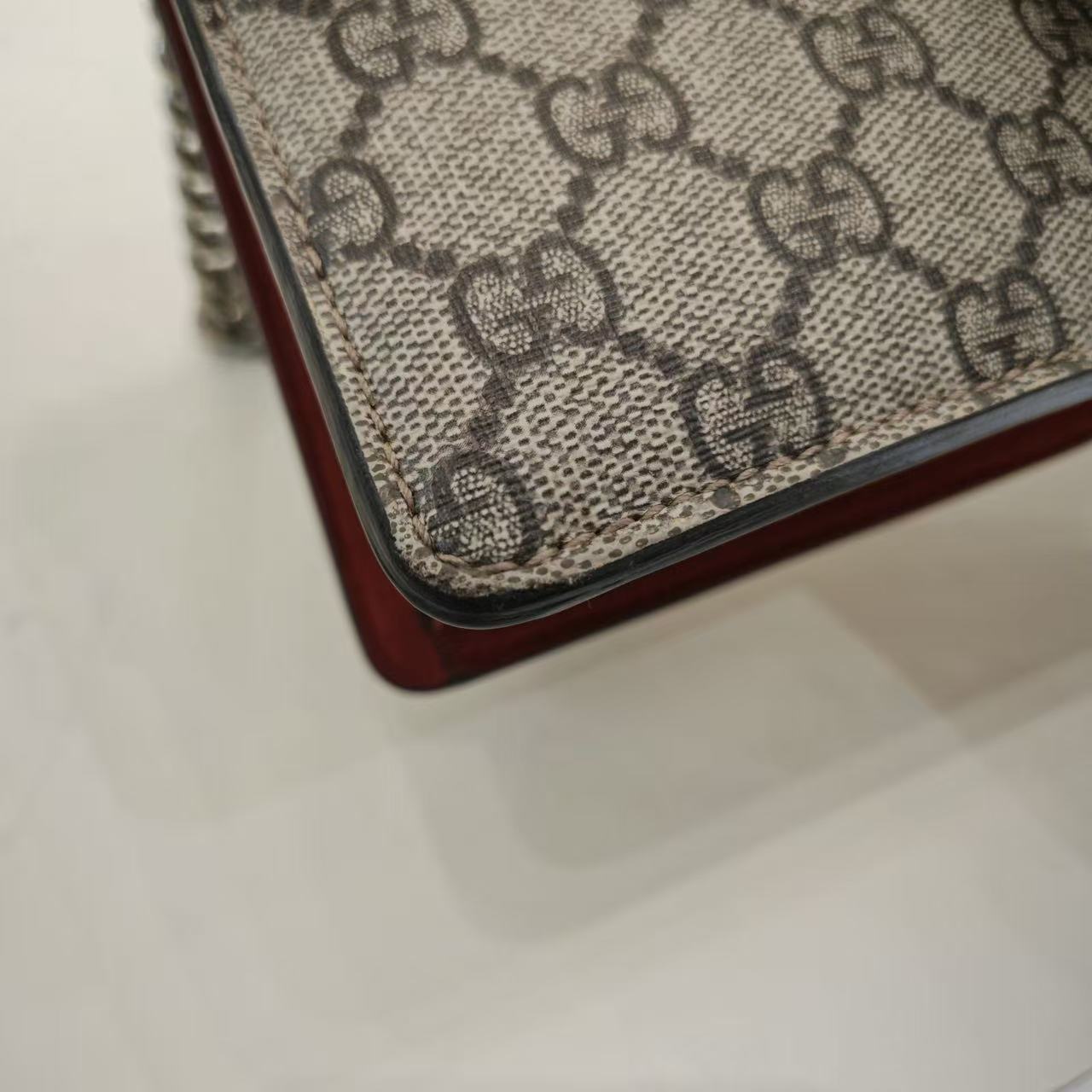 Gucci - Dionysus - GG Supreme coated canvas with suede accents - Beige and Red with Antiqued Silver-Tone Hardware - (Mini)