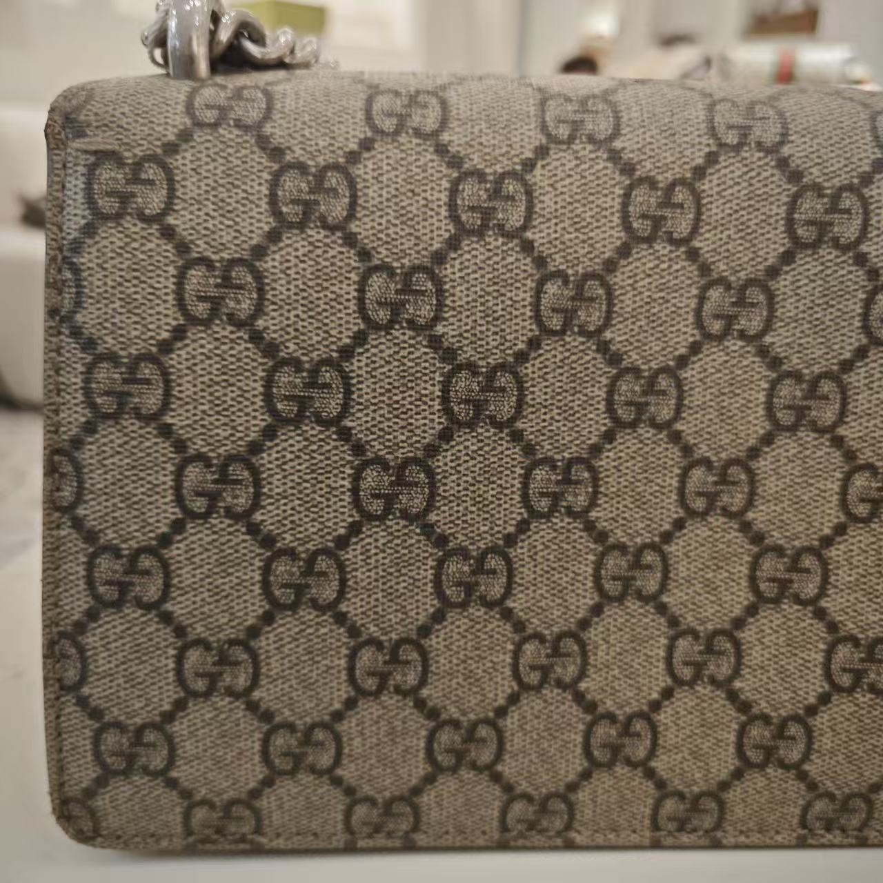 Gucci - Dionysus - GG Supreme coated canvas with suede accents - Beige and Red with Antiqued Silver-Tone Hardware - (Mini)