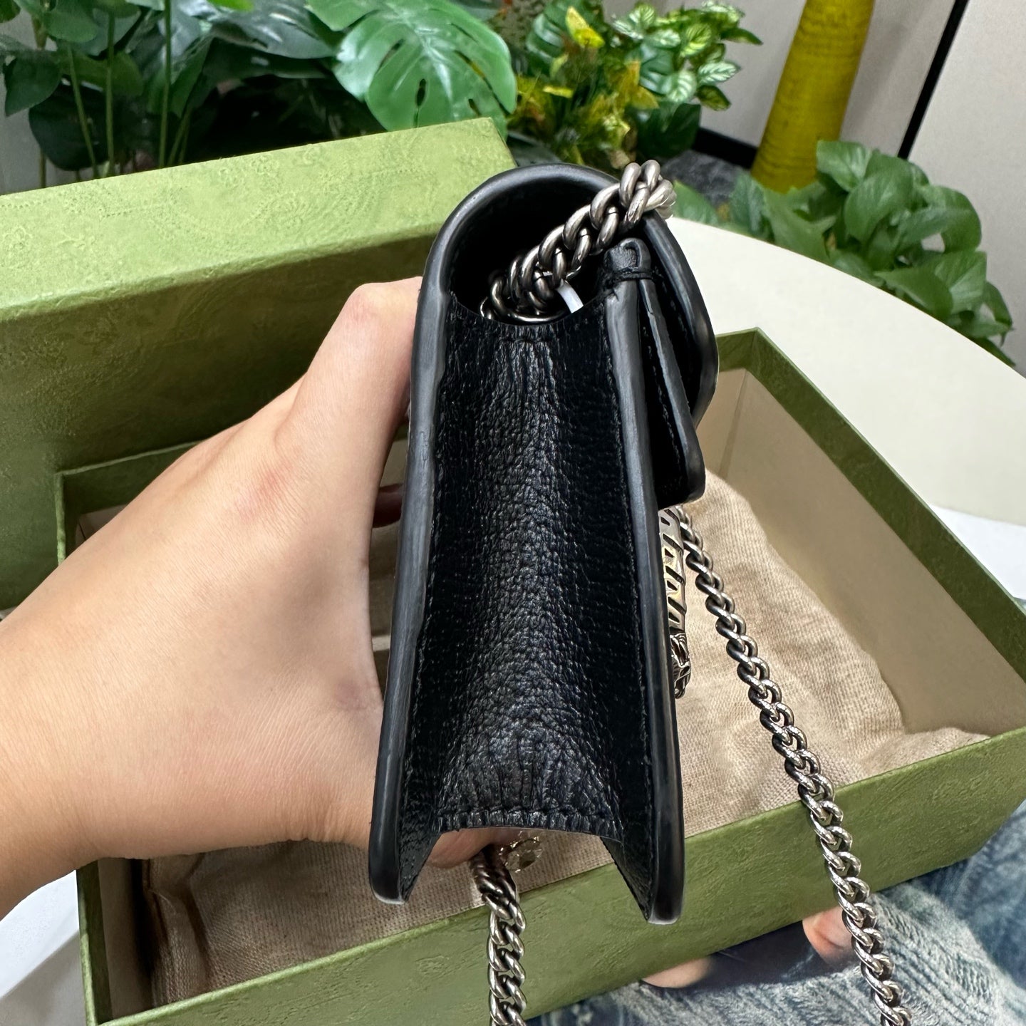 Gucci - Dionysus Mini Bag - Denim with leather trim - Black - (mini)