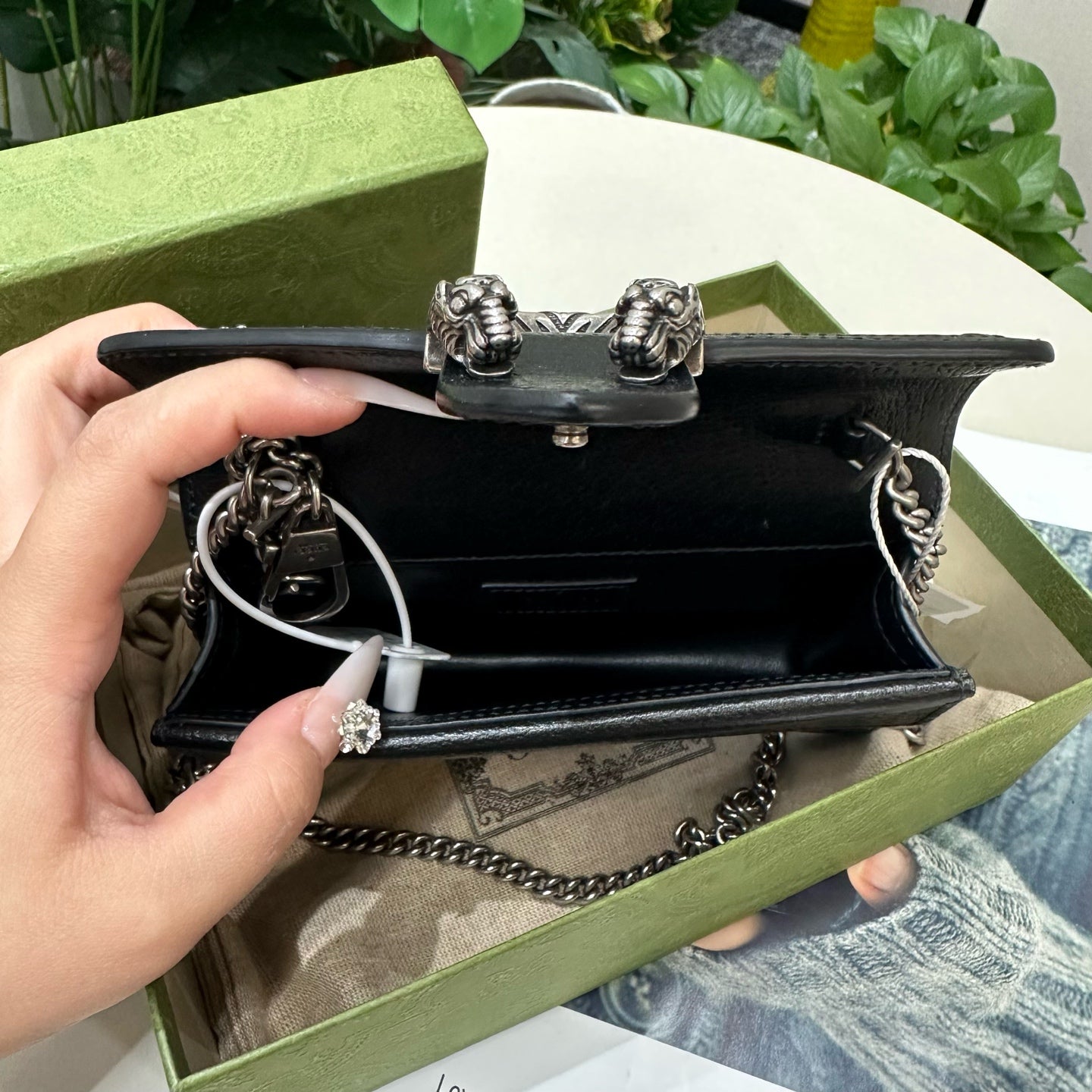 Gucci - Dionysus Mini Bag - Denim with leather trim - Black - (mini)