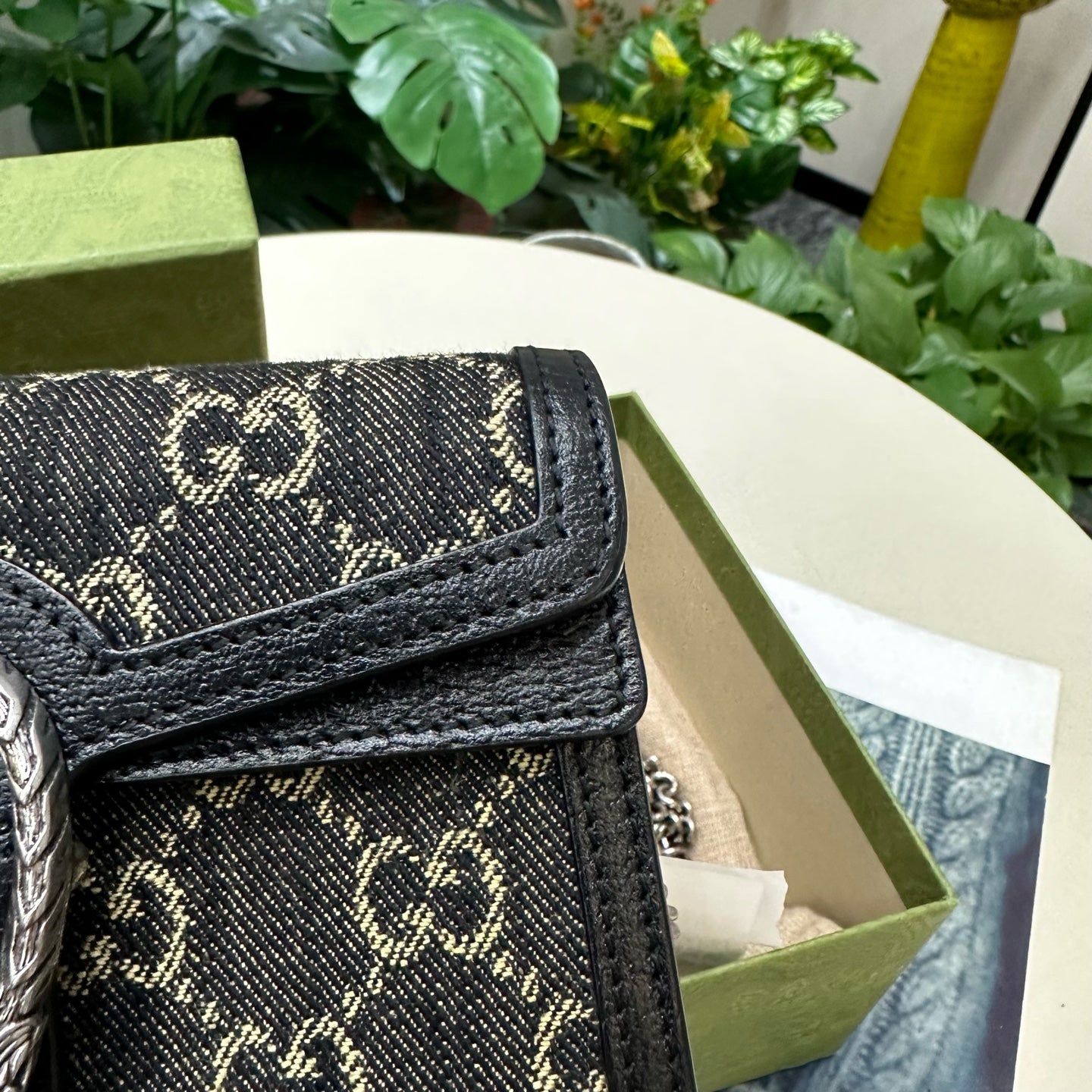 Gucci - Dionysus Mini Bag - Denim with leather trim - Black - (mini)