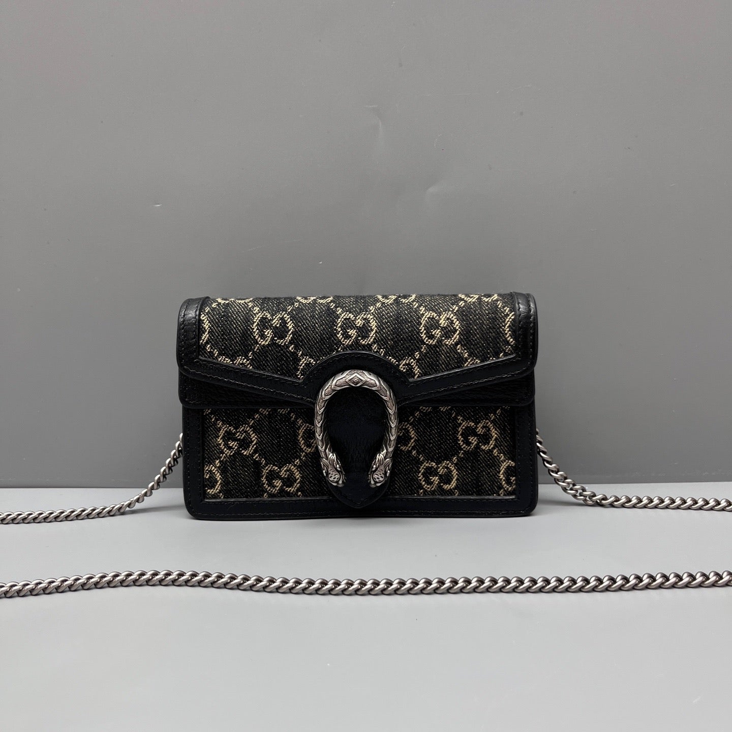 Gucci - Dionysus Mini Chain Bag - Denim and Leather - Black/Beige - (mini)