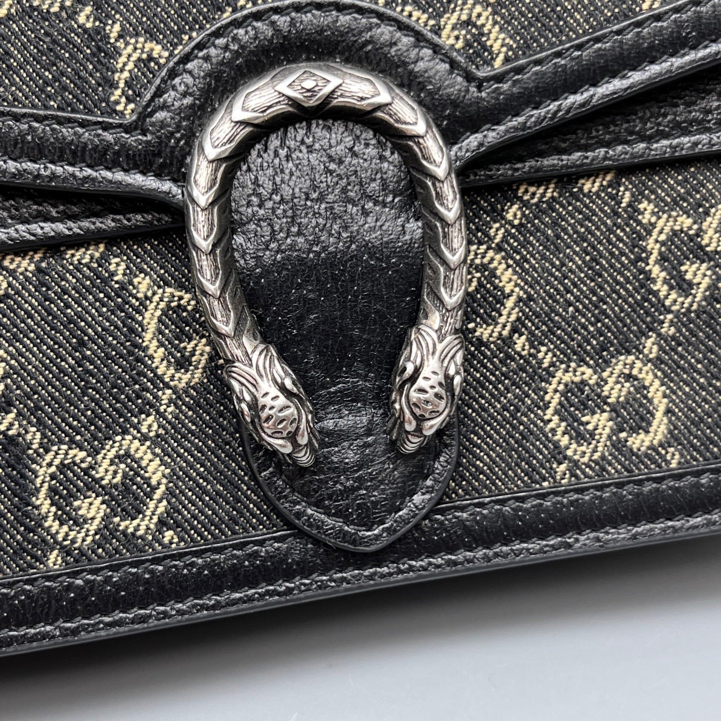 Gucci - Dionysus Mini Chain Bag - Denim and Leather - Black/Beige - (mini)