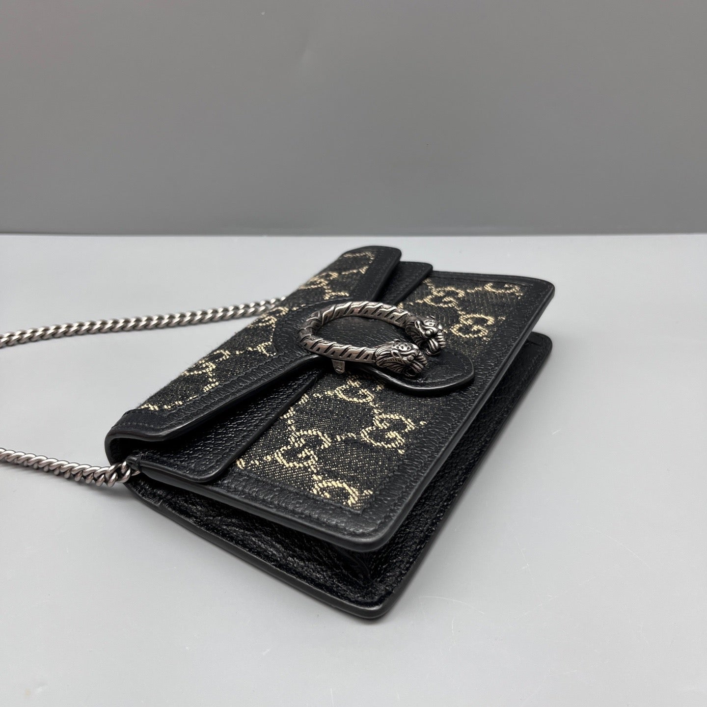 Gucci - Dionysus Mini Chain Bag - Denim and Leather - Black/Beige - (mini)