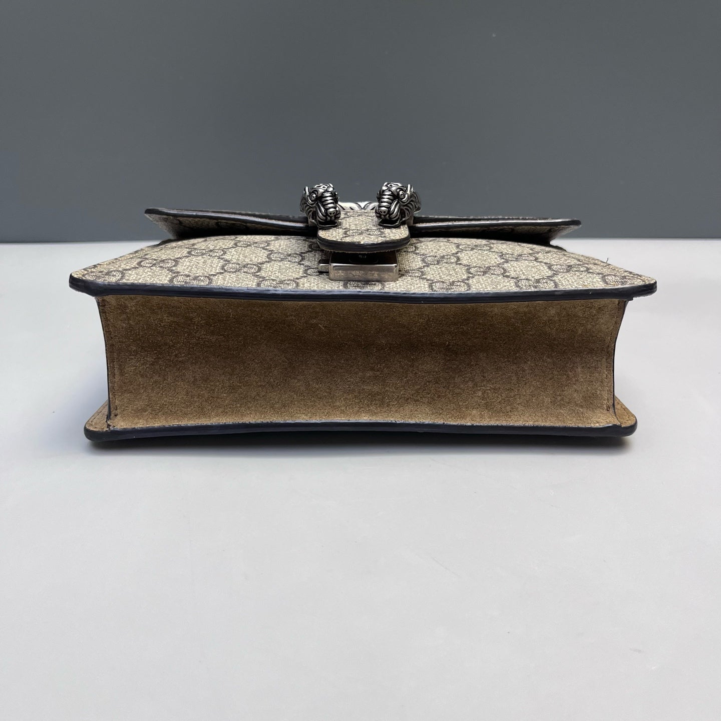 Gucci - Dionysus Mini Chain Bag - GG Supreme canvas and suede - Beige and Camel with silver-tone hardware - (mini)