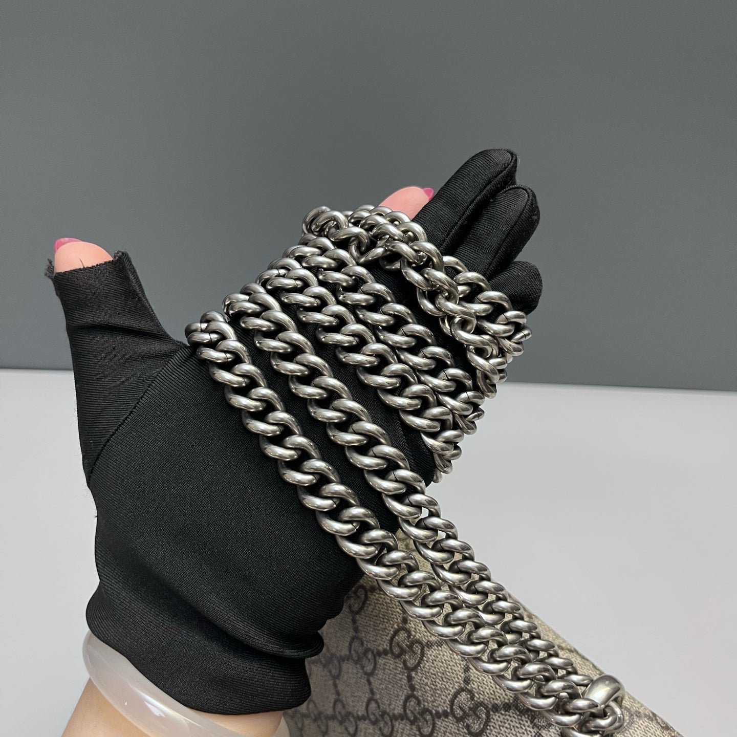 Gucci - Dionysus Mini Chain Bag - GG Supreme canvas and suede - Beige and Camel with silver-tone hardware - (mini)