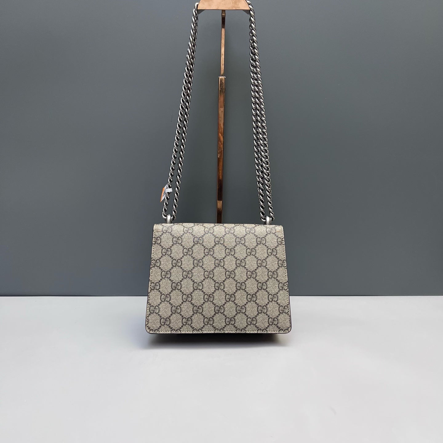 Gucci - Dionysus Mini Chain Bag - GG Supreme canvas and suede - Beige and Camel with silver-tone hardware - (mini)