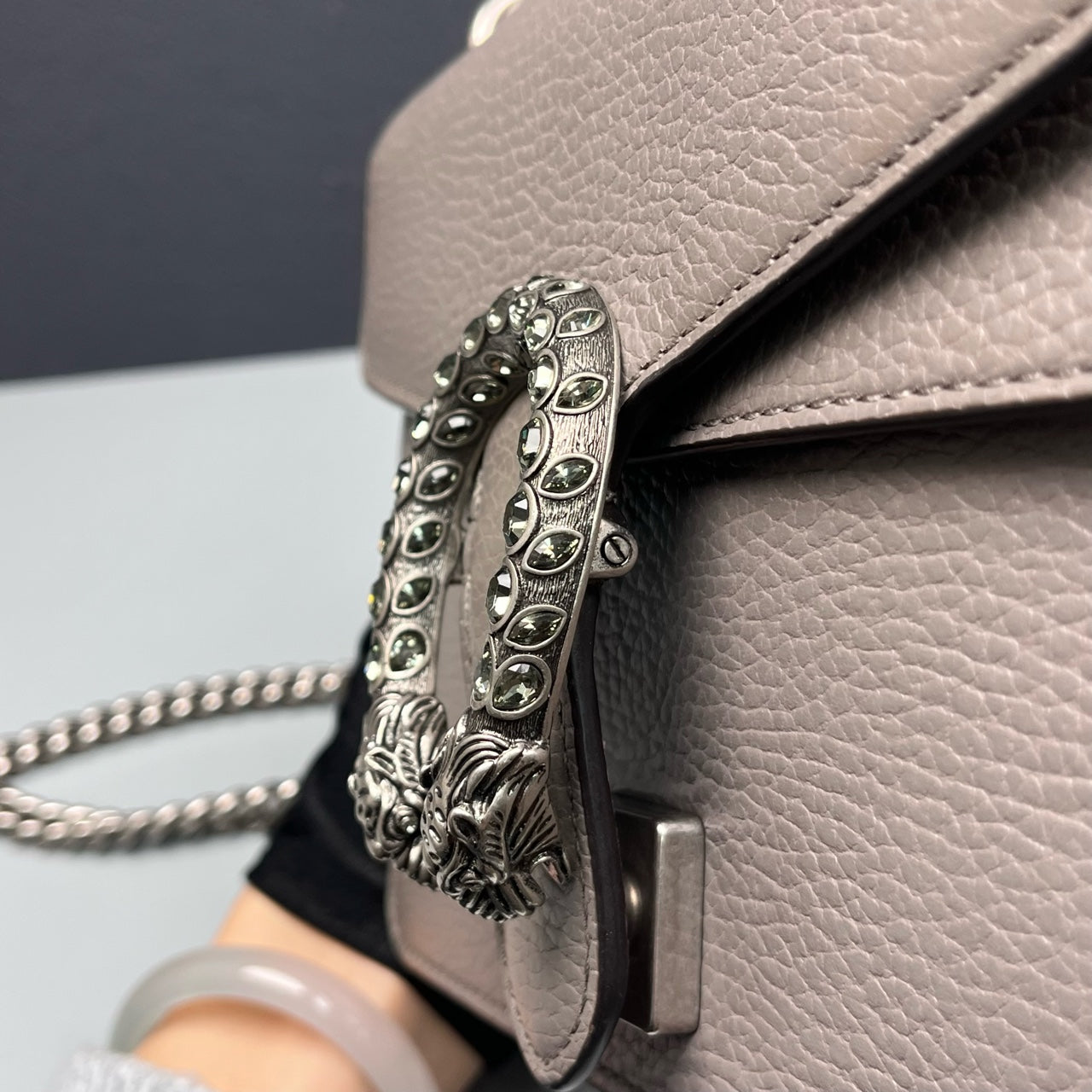 Gucci - Dionysus Mini Chain Bag - Grained leather - Grey - (small)