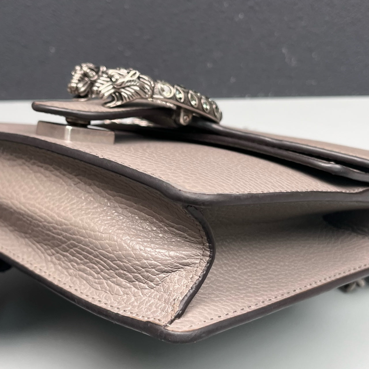 Gucci - Dionysus Mini Chain Bag - Grained leather - Grey - (small)