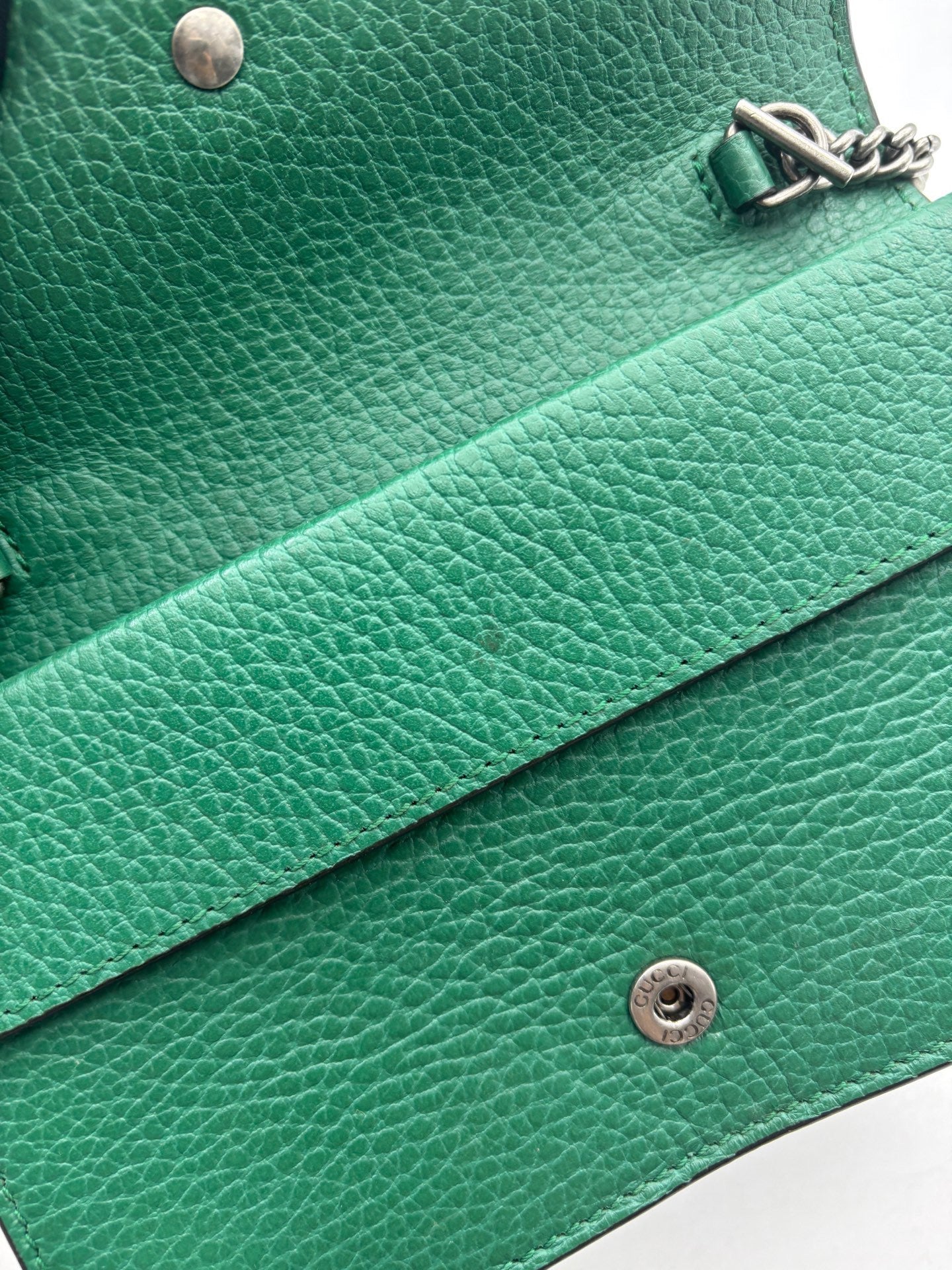 Gucci - Dionysus Mini Chain Wallet - Grained leather - Emerald Green - (mini)