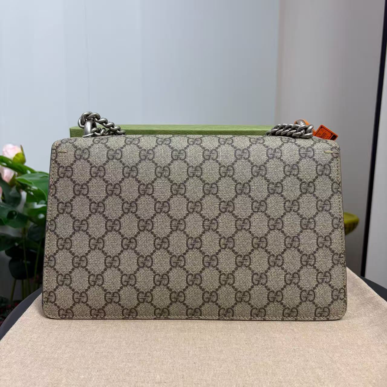 Gucci - Dionysus Shoulder Bag - GG Supreme canvas and suede - Beige, Black, Silver - (medium)
