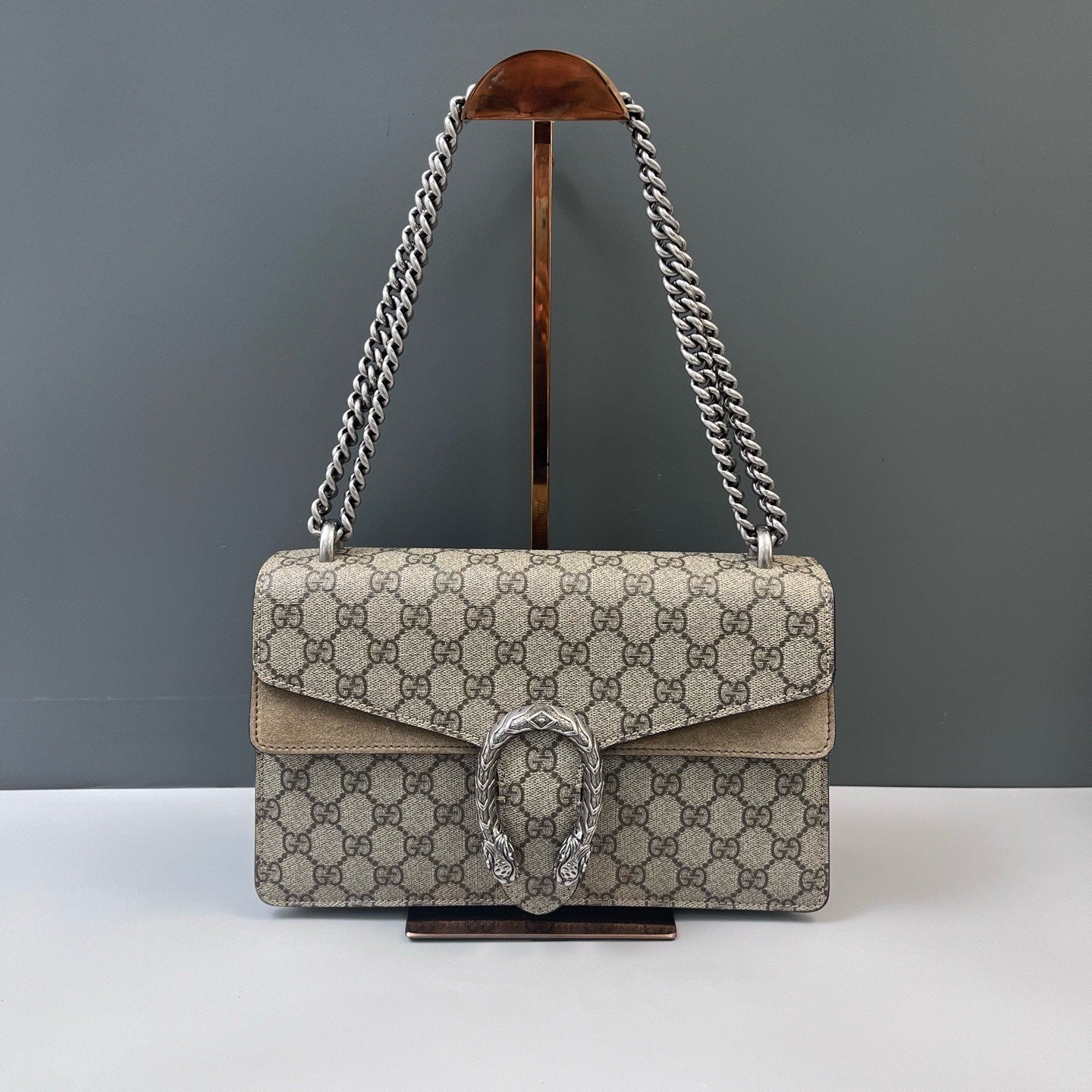 Gucci - Dionysus Shoulder Bag - GG Supreme canvas, suede - Beige, Brown - (medium)