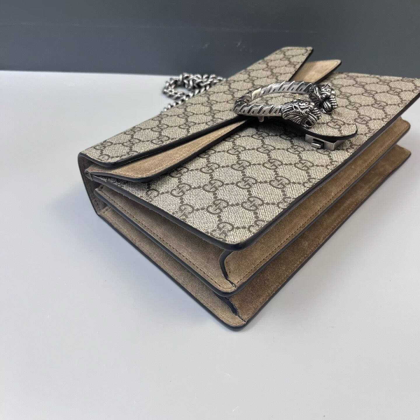 Gucci - Dionysus Shoulder Bag - GG Supreme canvas, suede - Beige, Brown - (medium)
