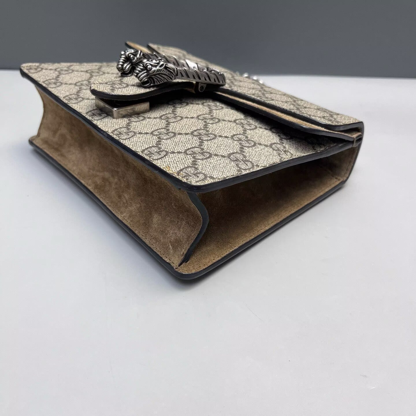 Gucci - Dionysus Shoulder Bag - GG Supreme canvas with suede trim - Beige and Camel - (Small)