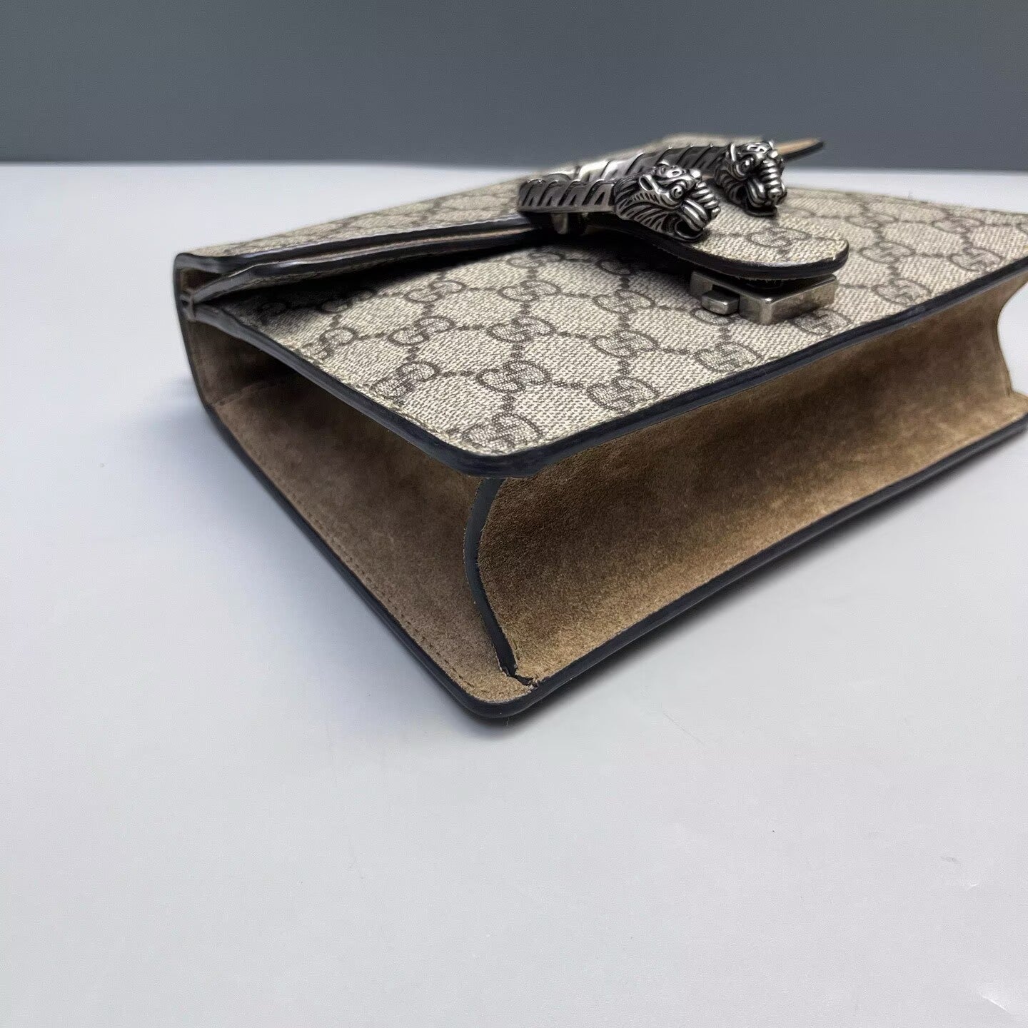 Gucci - Dionysus Shoulder Bag - GG Supreme canvas with suede trim - Beige and Camel - (Small)