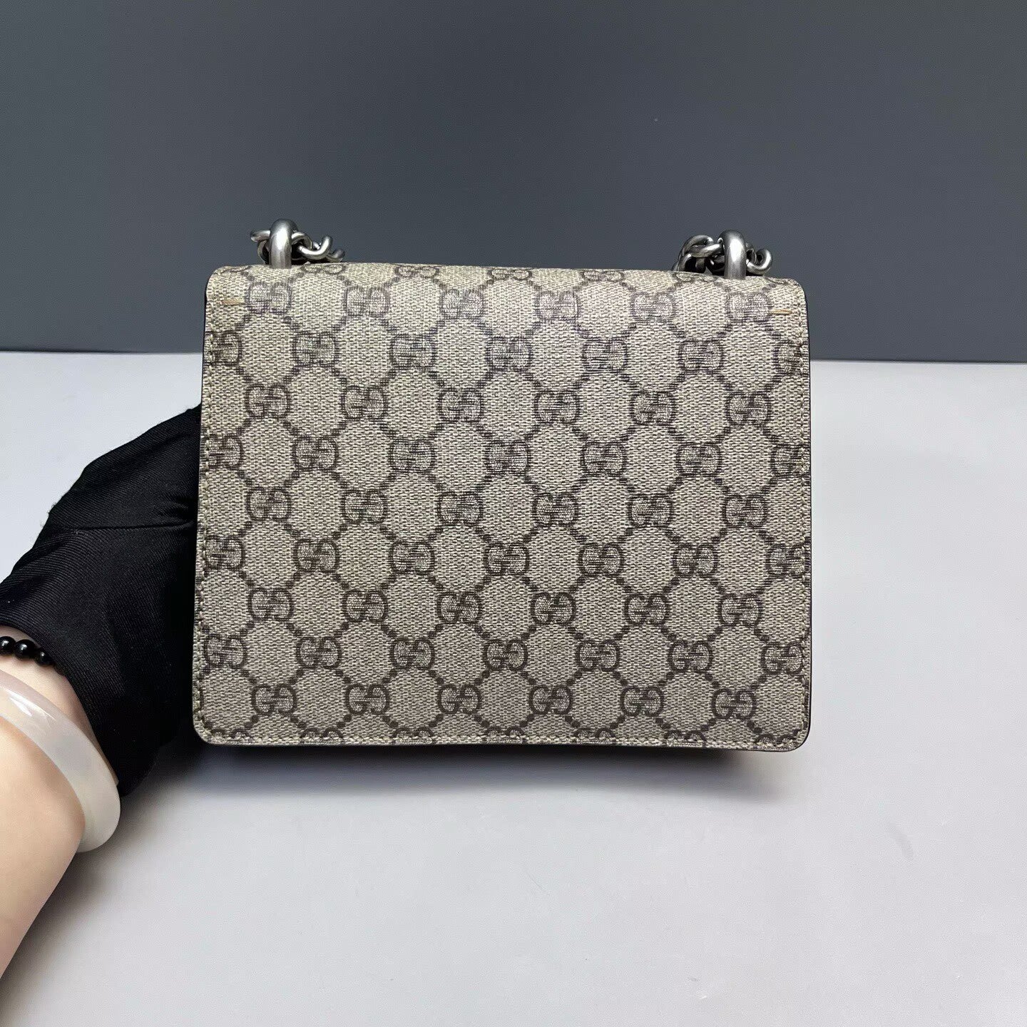 Gucci - Dionysus Shoulder Bag - GG Supreme canvas with suede trim - Beige and Camel - (Small)