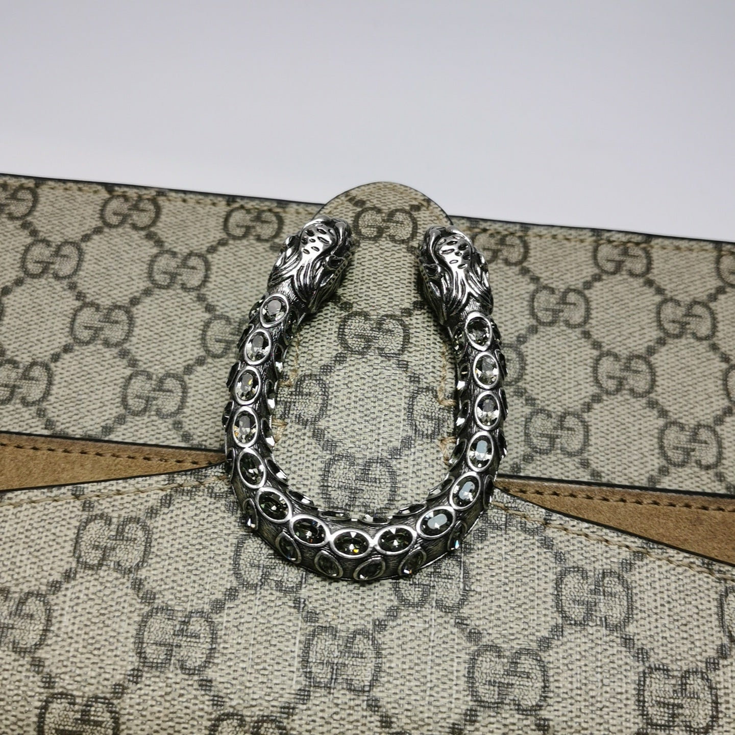 Gucci - Dionysus Shoulder Bag - GG Supreme canvas with suede trim - Beige and Camel with Brown GG Monogram - (Medium)