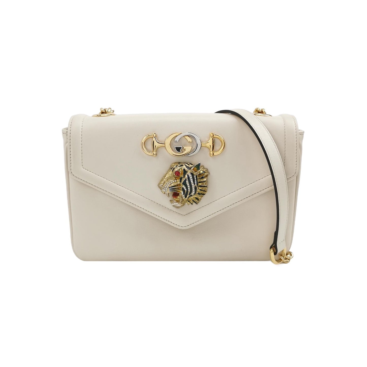 Gucci - Dionysus Tiger Head Shoulder Bag - Leather - Beige - (Small)