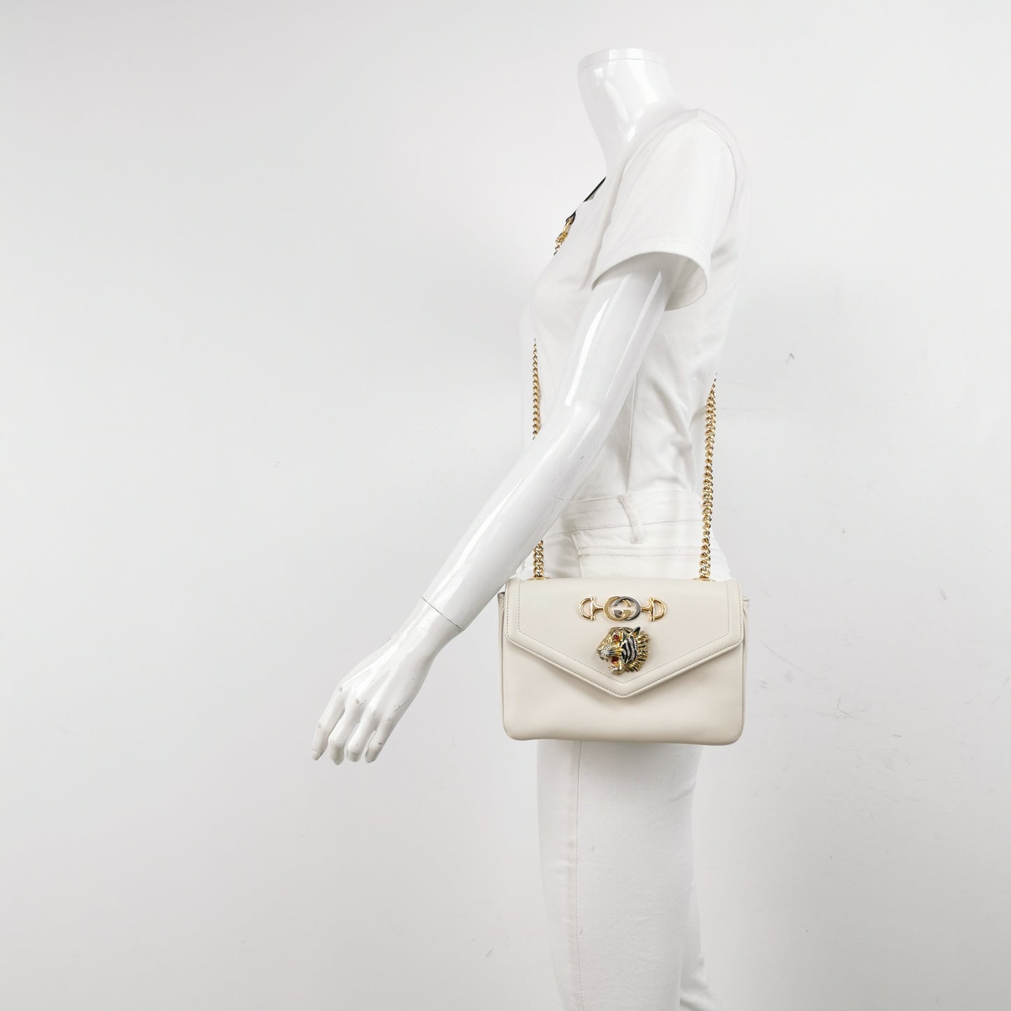 Gucci - Dionysus Tiger Head Shoulder Bag - Leather - Beige - (Small)