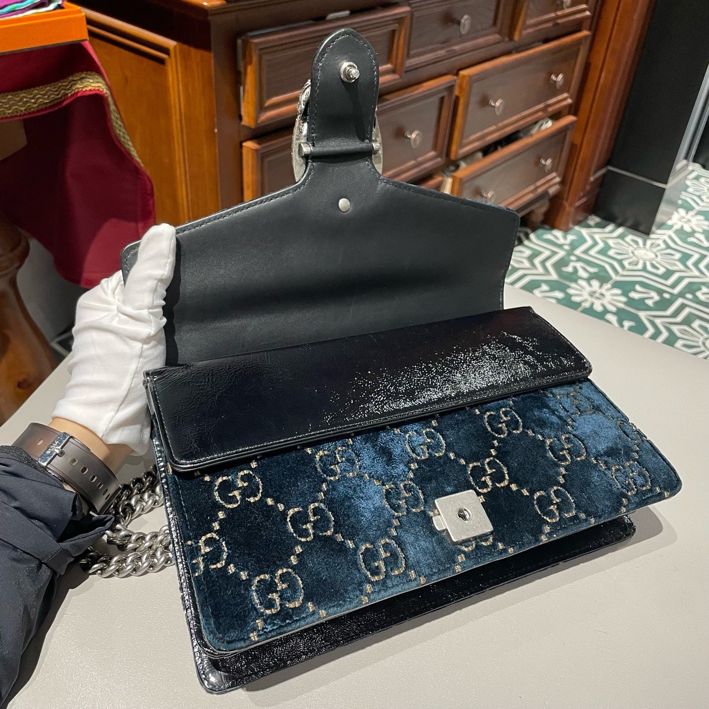 Gucci - Dionysus - Velvet - Navy - (medium)
