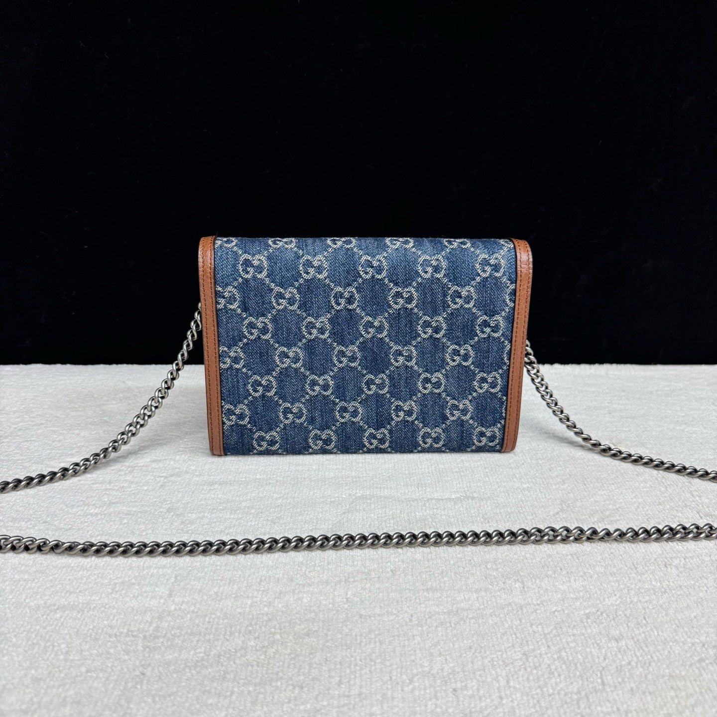 Gucci - Dionysus Wallet on Chain - Denim and leather - Blue - (mini)