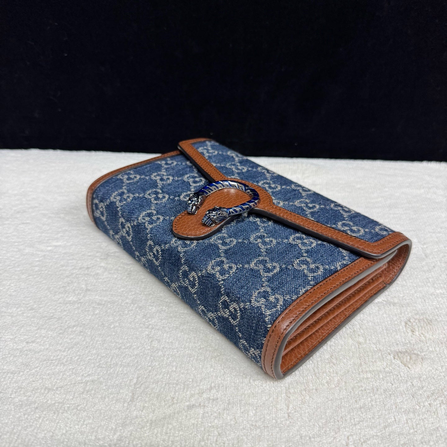 Gucci - Dionysus Wallet on Chain - Denim and leather - Blue - (mini)