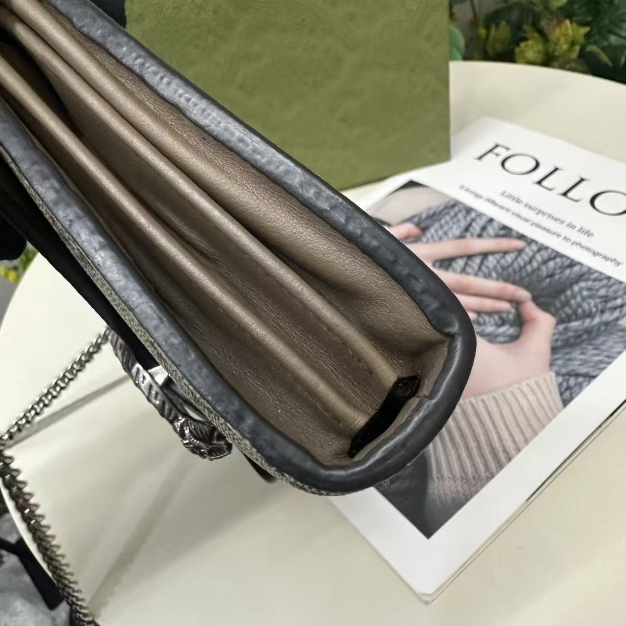 Gucci - Dionysus Wallet on Chain - GG Supreme canvas - Beige - (mini)