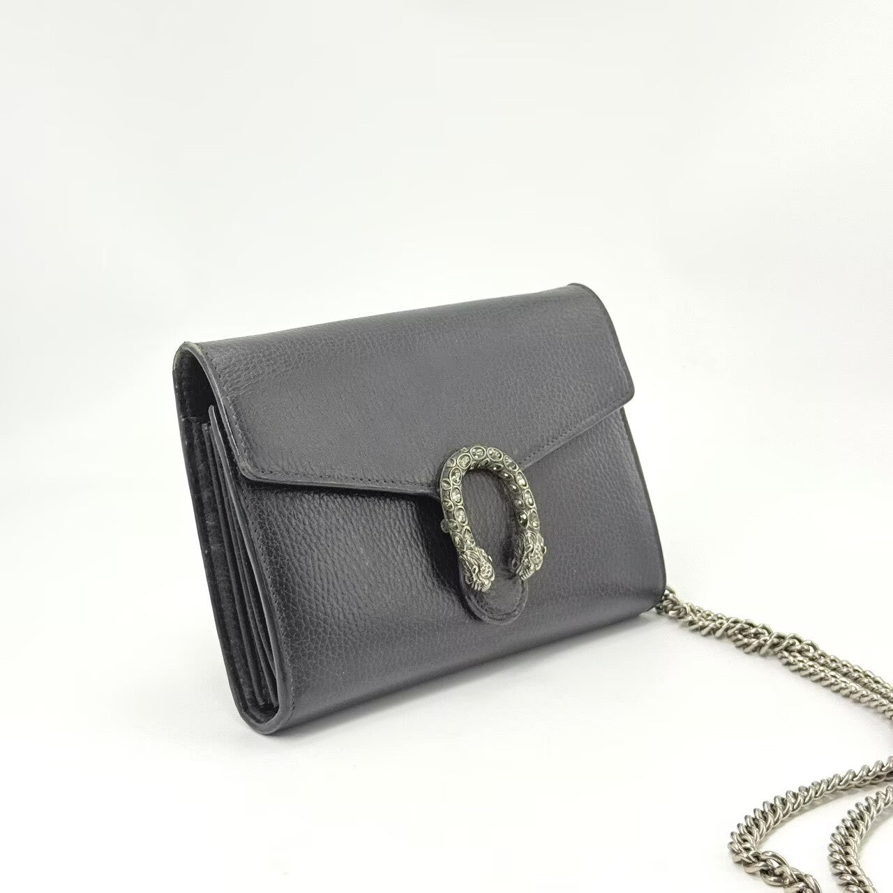Gucci - Dionysus Wallet on Chain - Pebbled leather - Black - (mini)