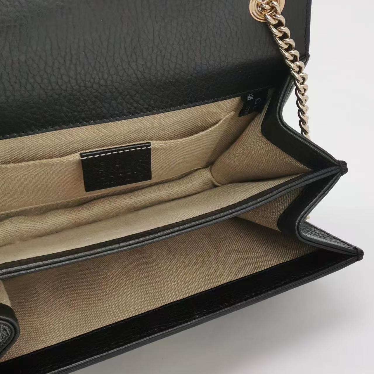 Gucci - Double G Accordion Chain Bag - Grain leather - Black - (small)