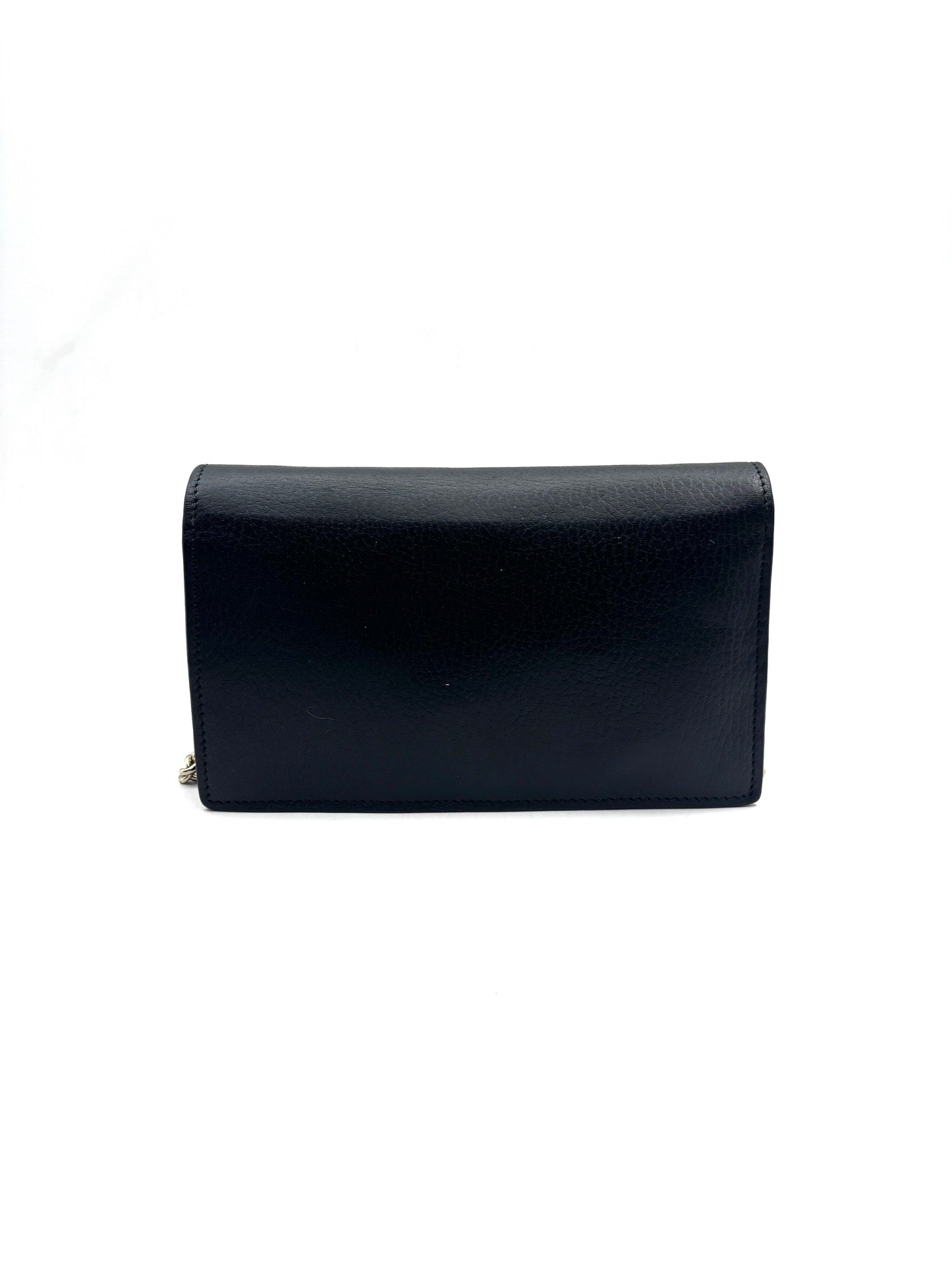 Gucci - Double G Chain Wallet - Grained leather - Black - (mini)