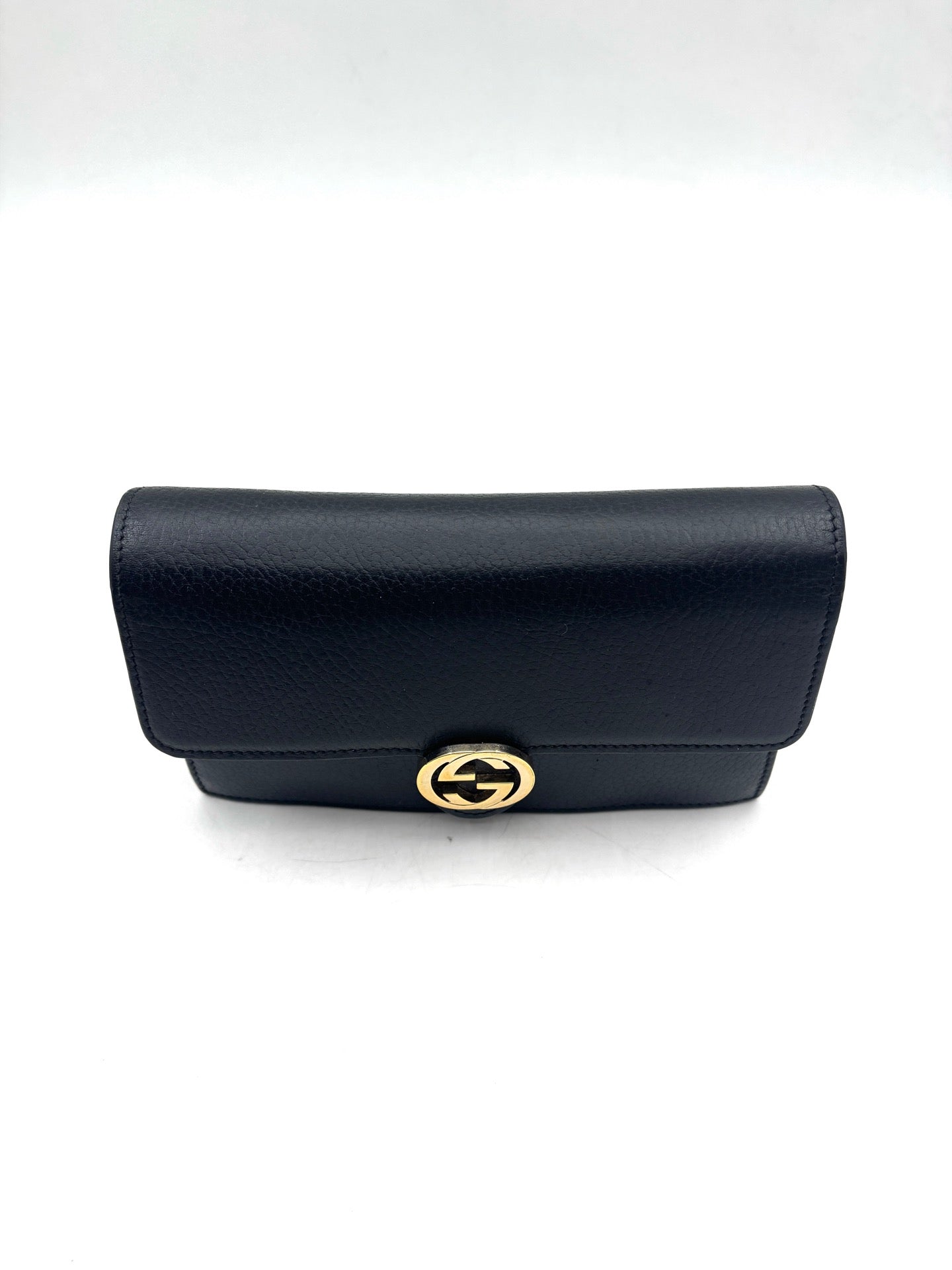 Gucci - Double G Chain Wallet - Grained leather - Black - (mini)